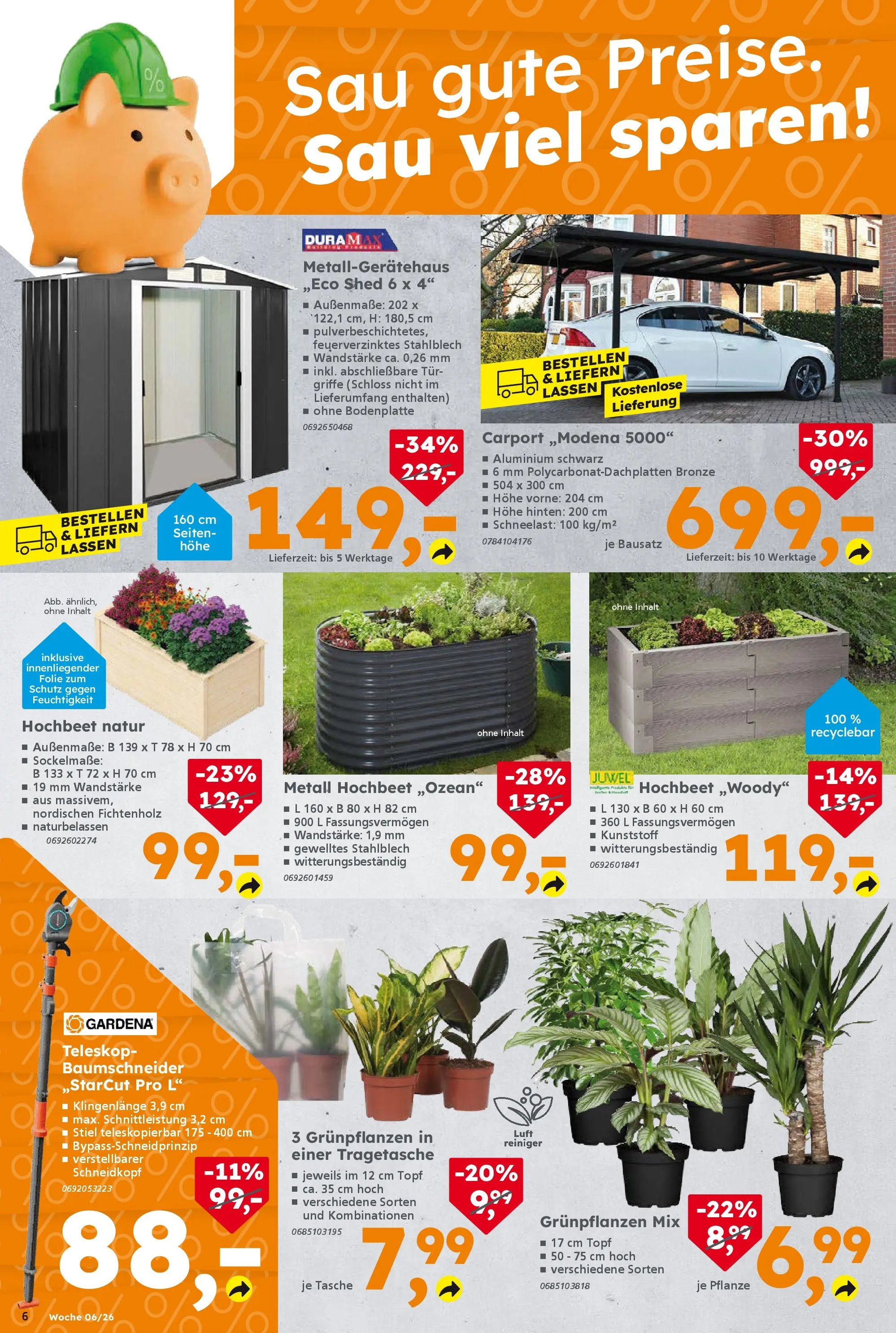 Globus Baumarkt prospekt Forchheim	 (ab 01.02.2026) zum Blättern | Seite: 6 | Produkte: Hochbeet, Tasche, Tür