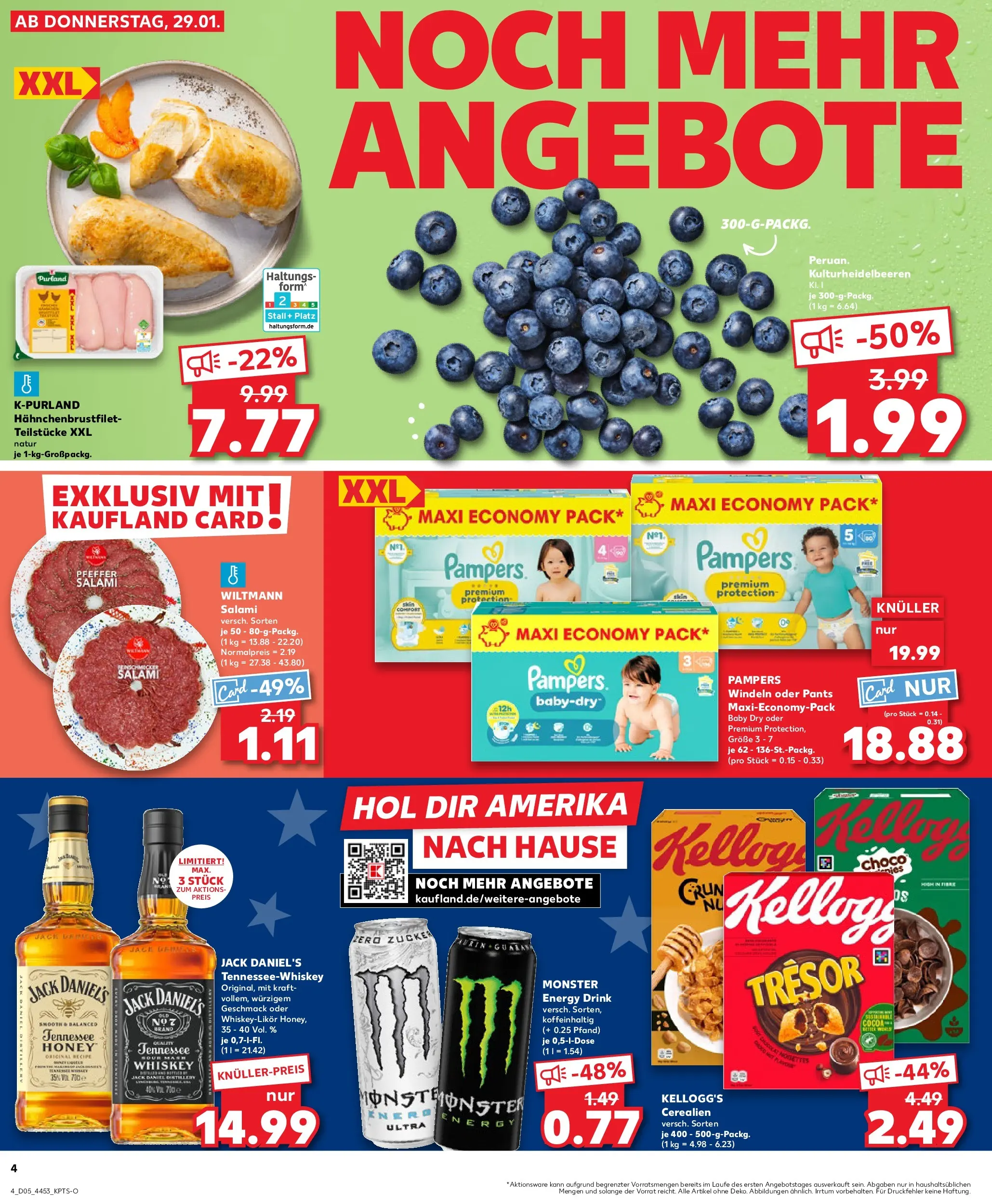 Prospekt Kaufland ab 02.02.2026 » Angebote Online zum Blättern | Seite: 4 | Produkte: Pampers, Jack Daniel's, Kellogg's, Salami