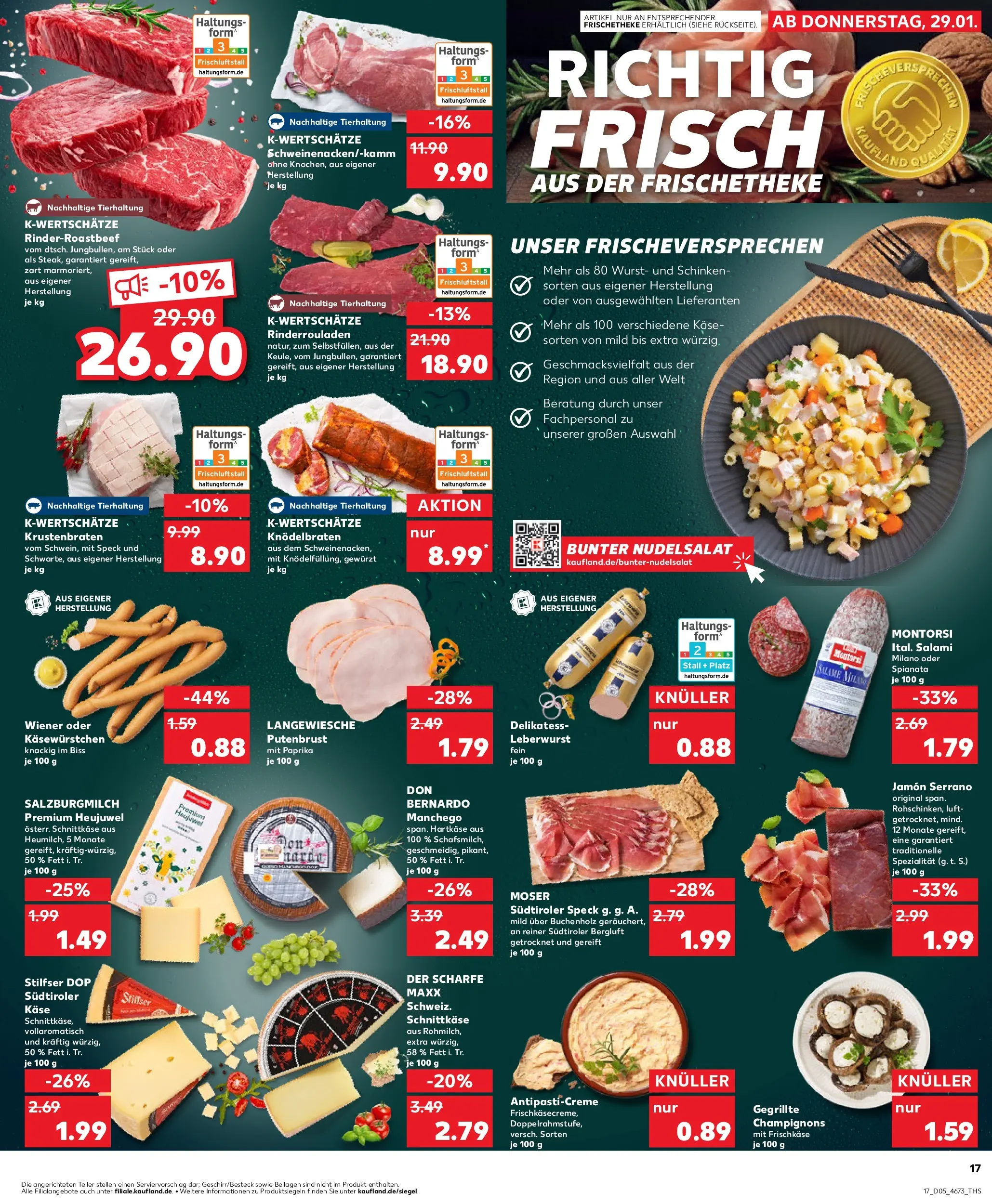 Prospekt Kaufland ab 02.02.2026 » Angebote Online zum Blättern | Seite: 17 | Produkte: Paprika, Salami, Schinken, Frischkase