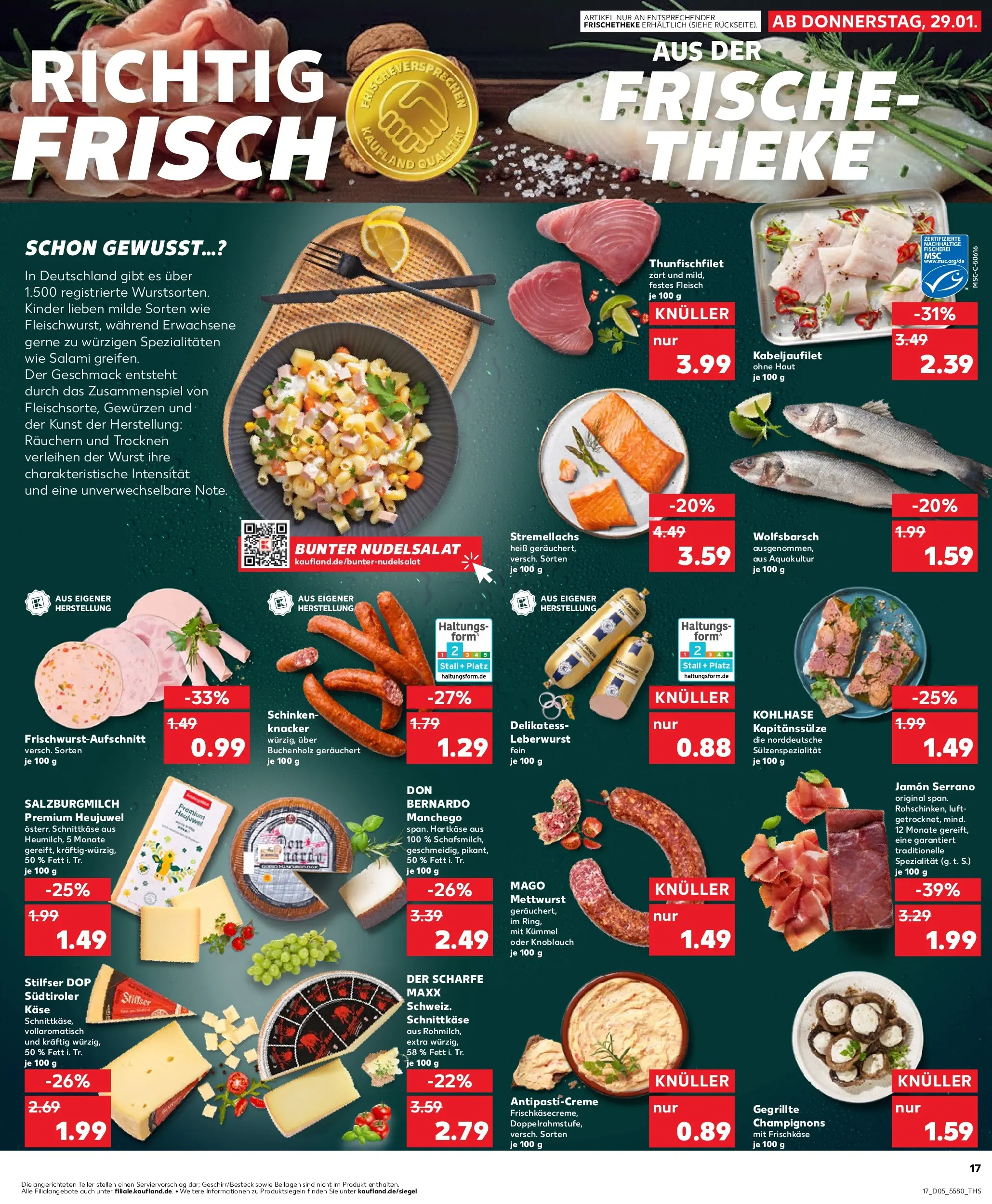Prospekt Kaufland ab 02.02.2026 » Angebote Online zum Blättern | Seite: 17 | Produkte: Knoblauch, Pasta, Salami, Schinken