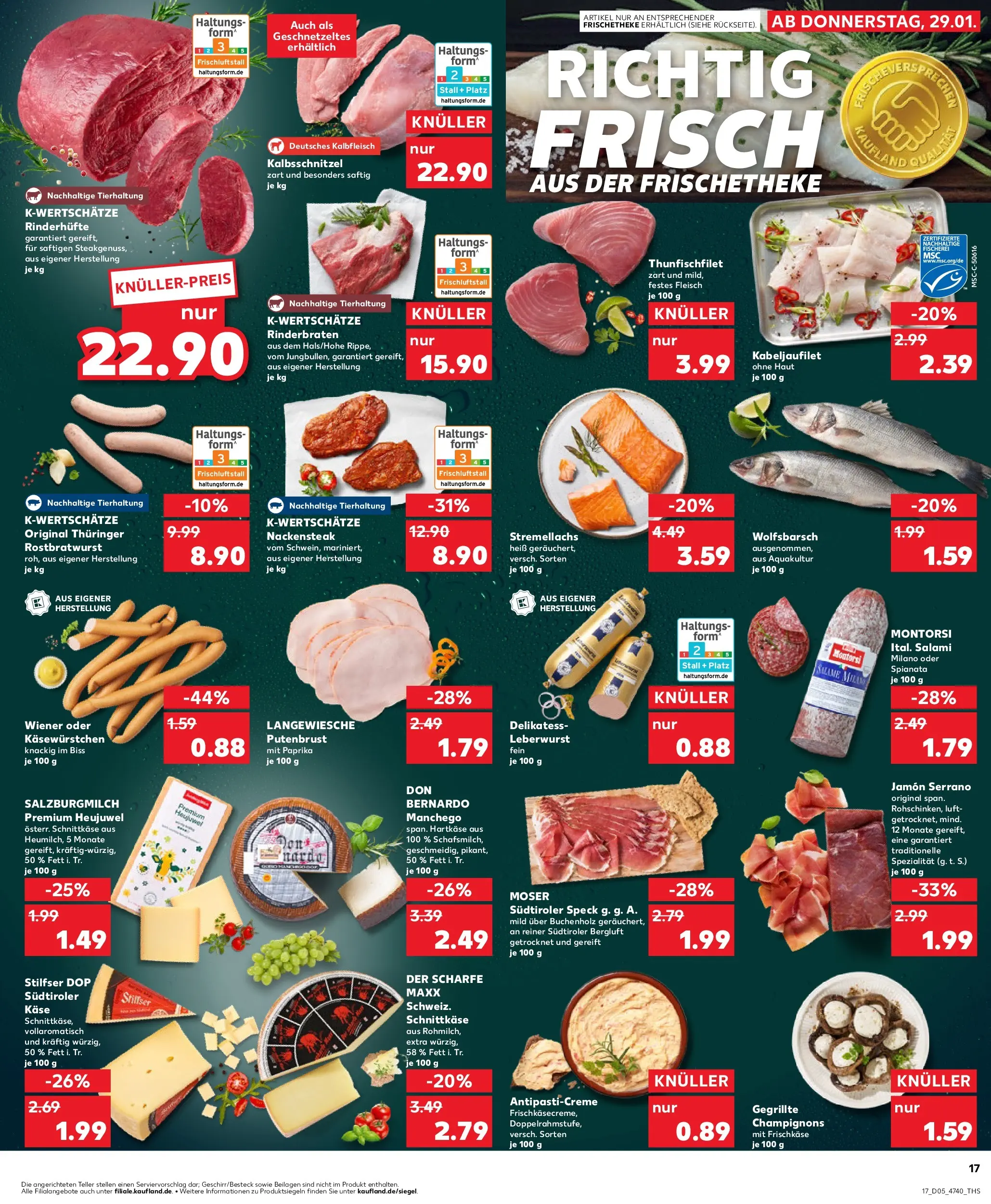 Prospekt Kaufland ab 02.02.2026 » Angebote Online zum Blättern | Seite: 17 | Produkte: Paprika, Salami, Steak, Frischkase