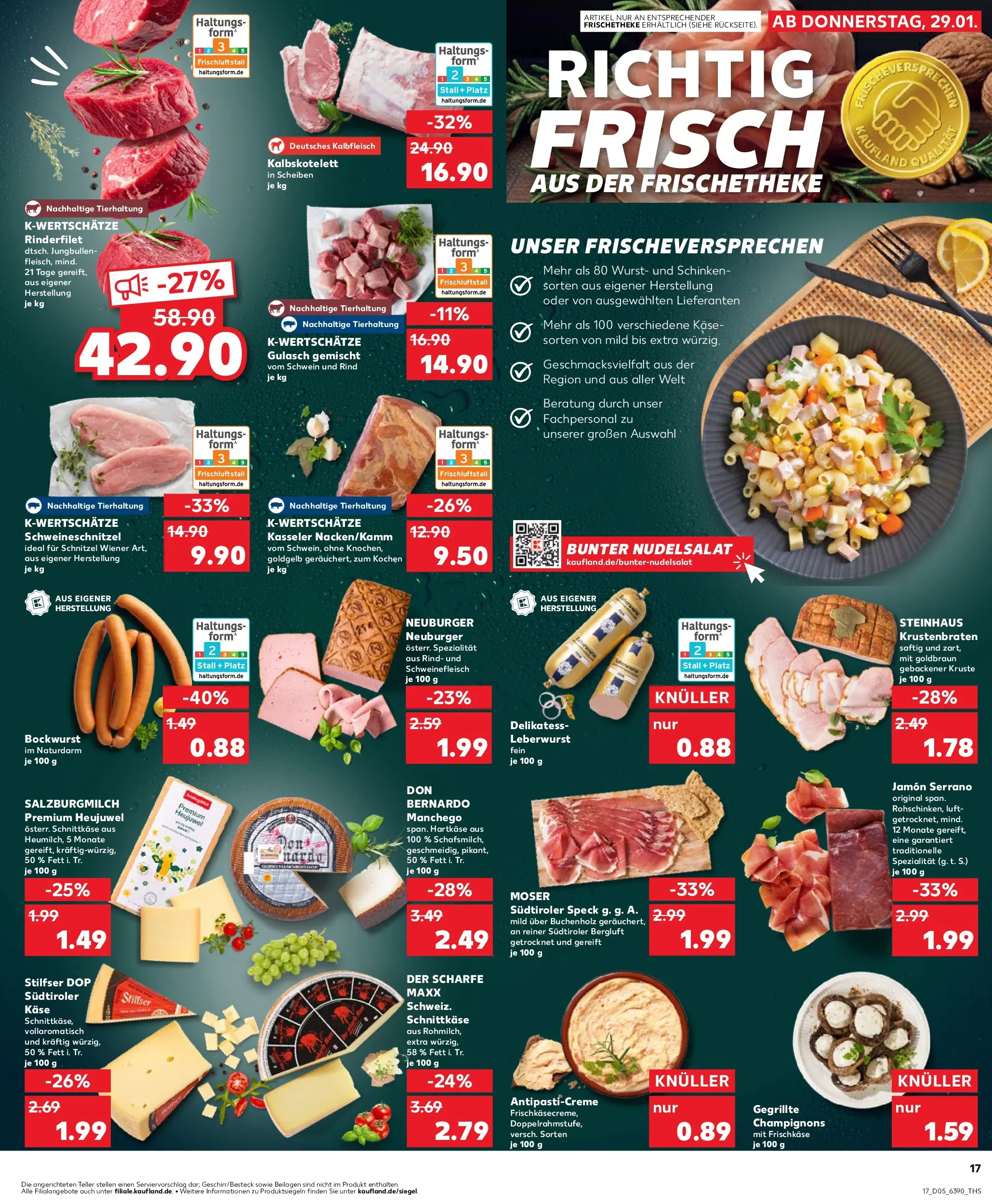 Prospekt Kaufland ab 02.02.2026 » Angebote Online zum Blättern | Seite: 17 | Produkte: Käse, Champignons, Wurst, Frischkase