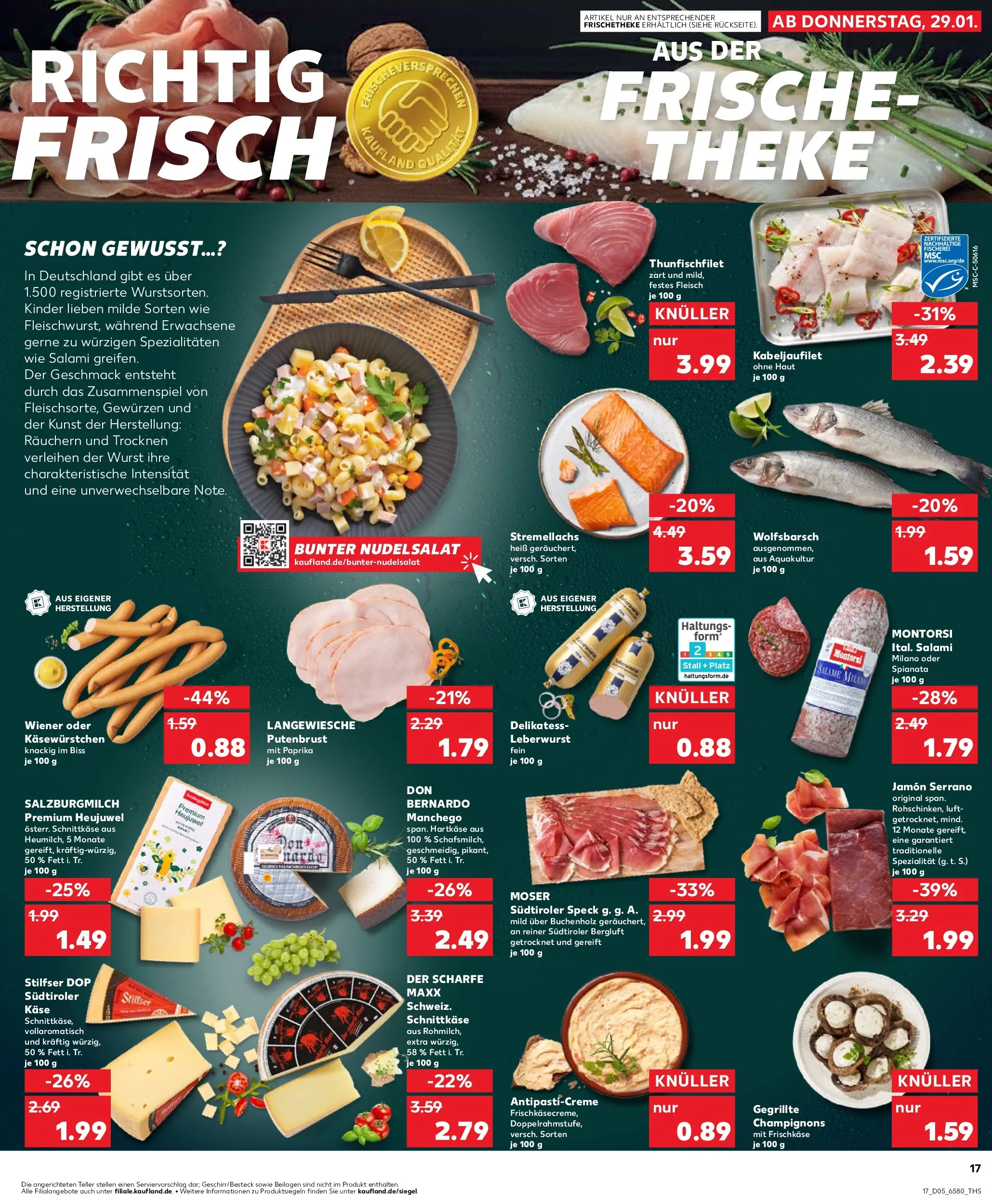 Prospekt Kaufland ab 02.02.2026 » Angebote Online zum Blättern | Seite: 17 | Produkte: Champignons, Wurst, Salami, Fleisch