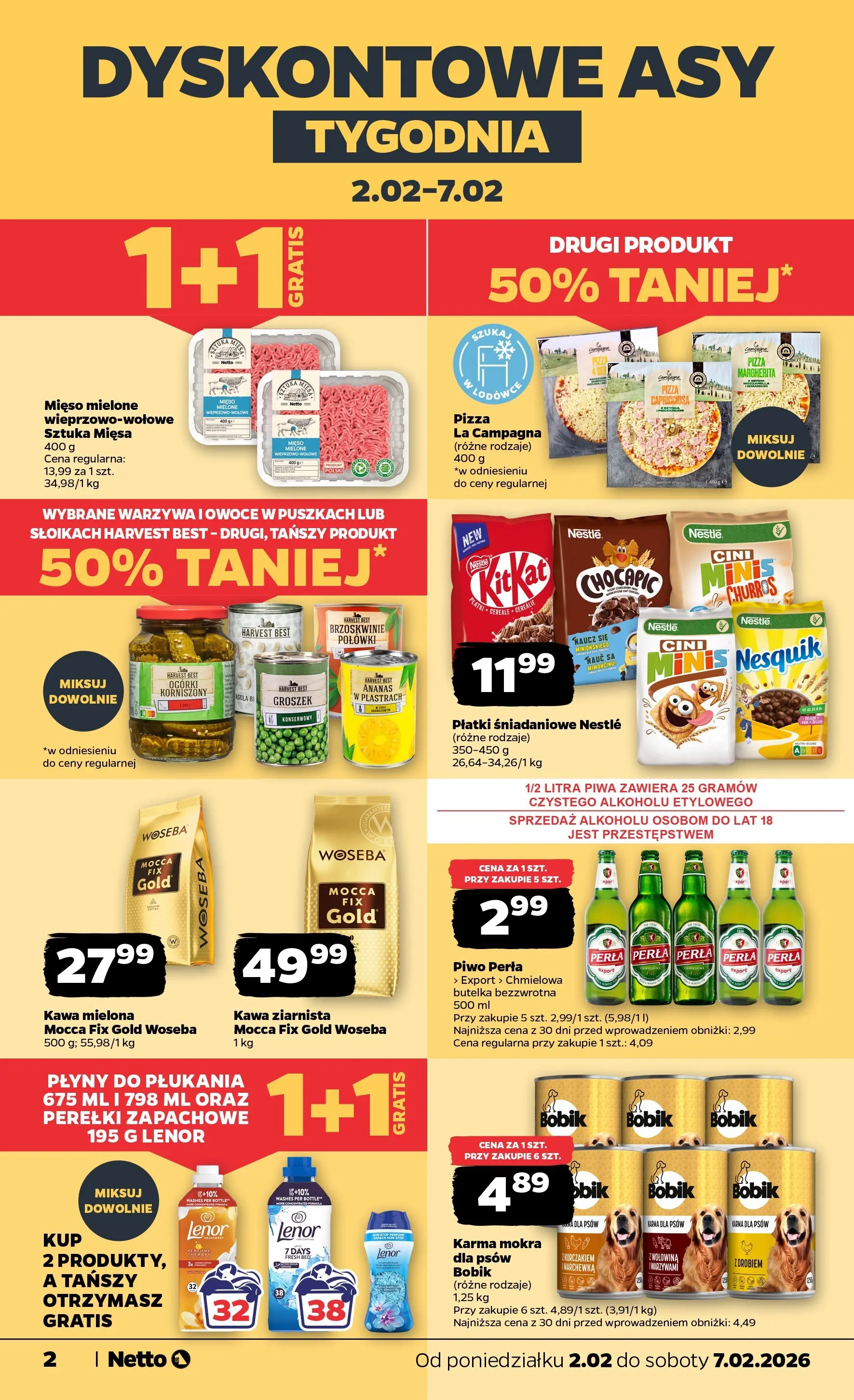 Netto - NETTO T06A ważne do 7.02.2026 od 01.02.2026 - Aktualne promocje | Strona: 2 | Produkty: Kawa ziarnista, Płatki śniadaniowe, Piwo perła, Marchewka