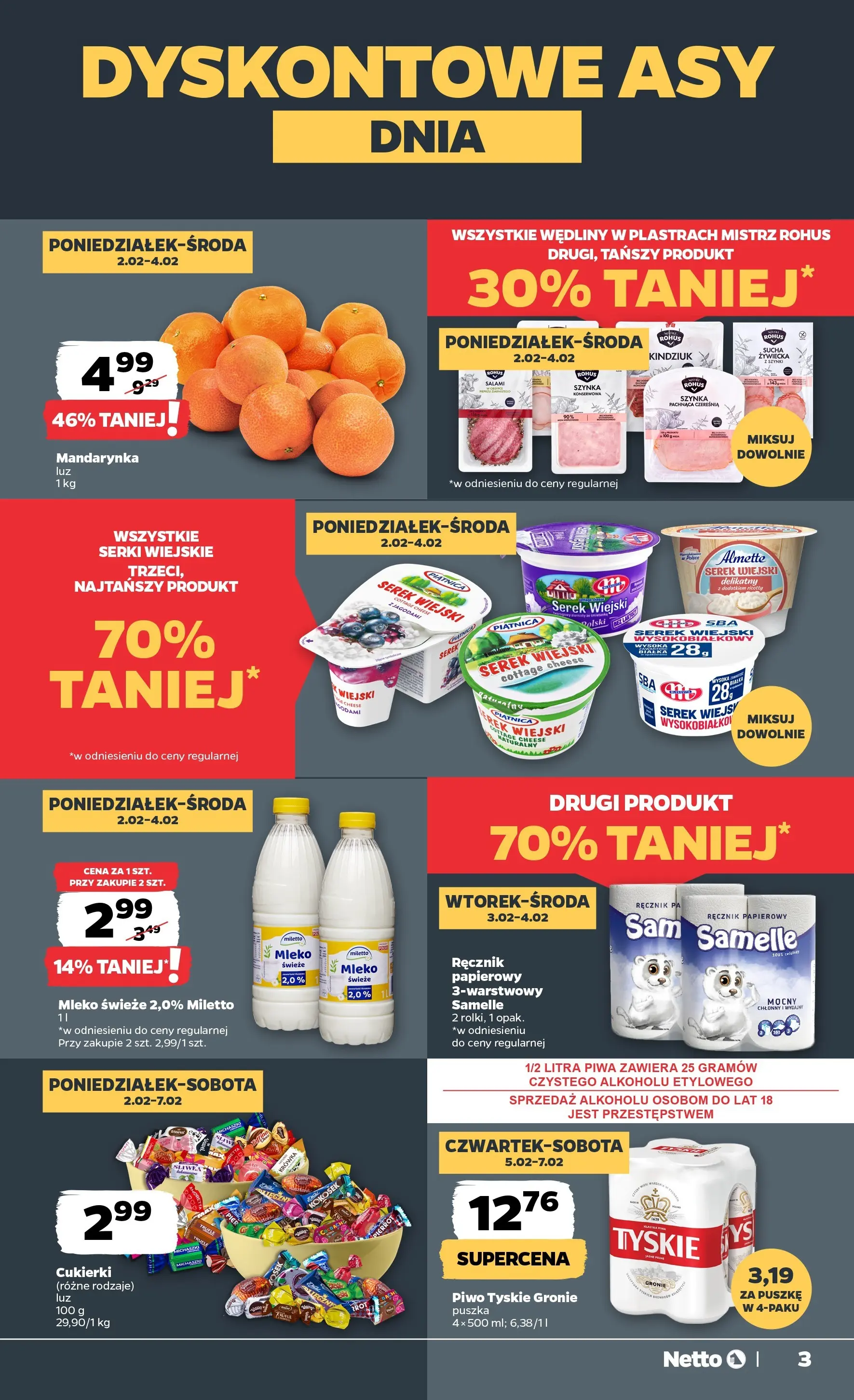 Netto - NETTO T06A ważne do 7.02.2026 od 01.02.2026 - Aktualne promocje | Strona: 3 | Produkty: Szynka, Wędliny, Piwo, Cukierki