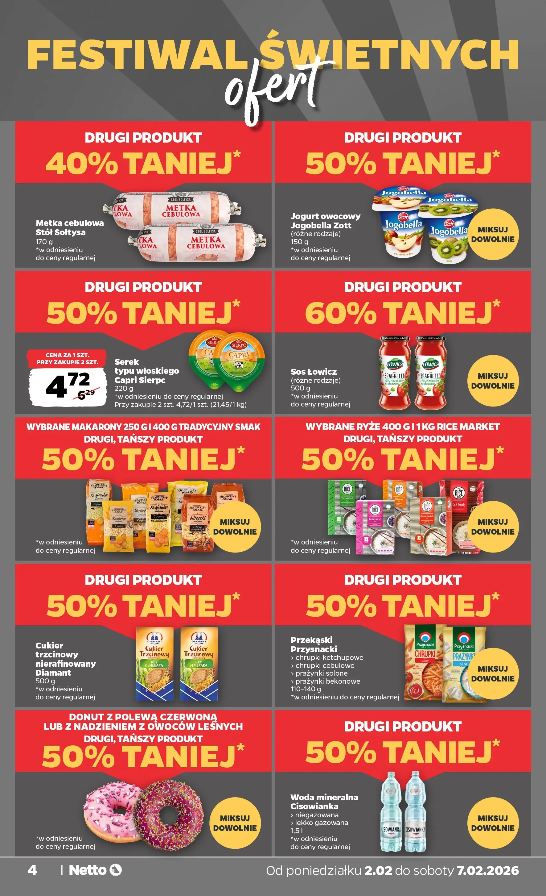 Netto - NETTO T06A ważne do 7.02.2026 od 01.02.2026 - Aktualne promocje | Strona: 4 | Produkty: Serek, Donut, Ryż, Cukier