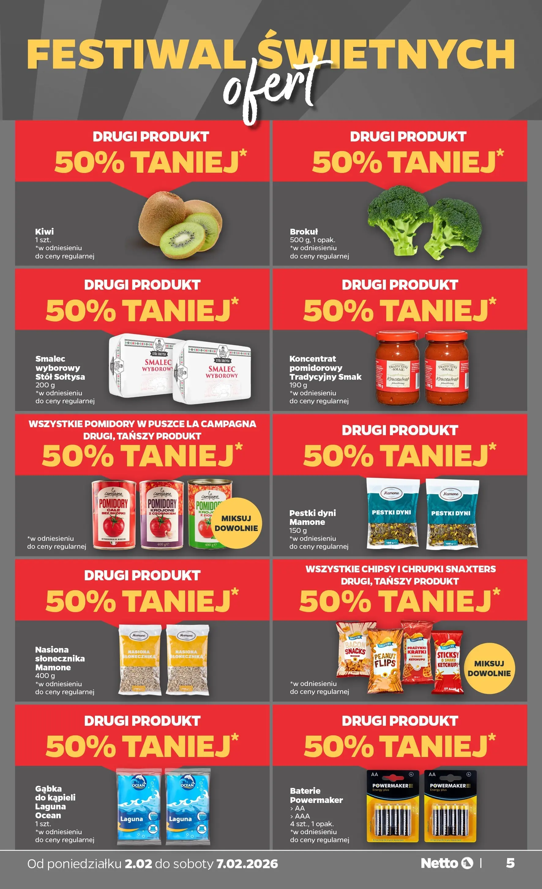 Netto - NETTO T06A ważne do 7.02.2026 od 01.02.2026 - Aktualne promocje | Strona: 5 | Produkty: Brokuł, Ketchup, Gąbka, Pomidory