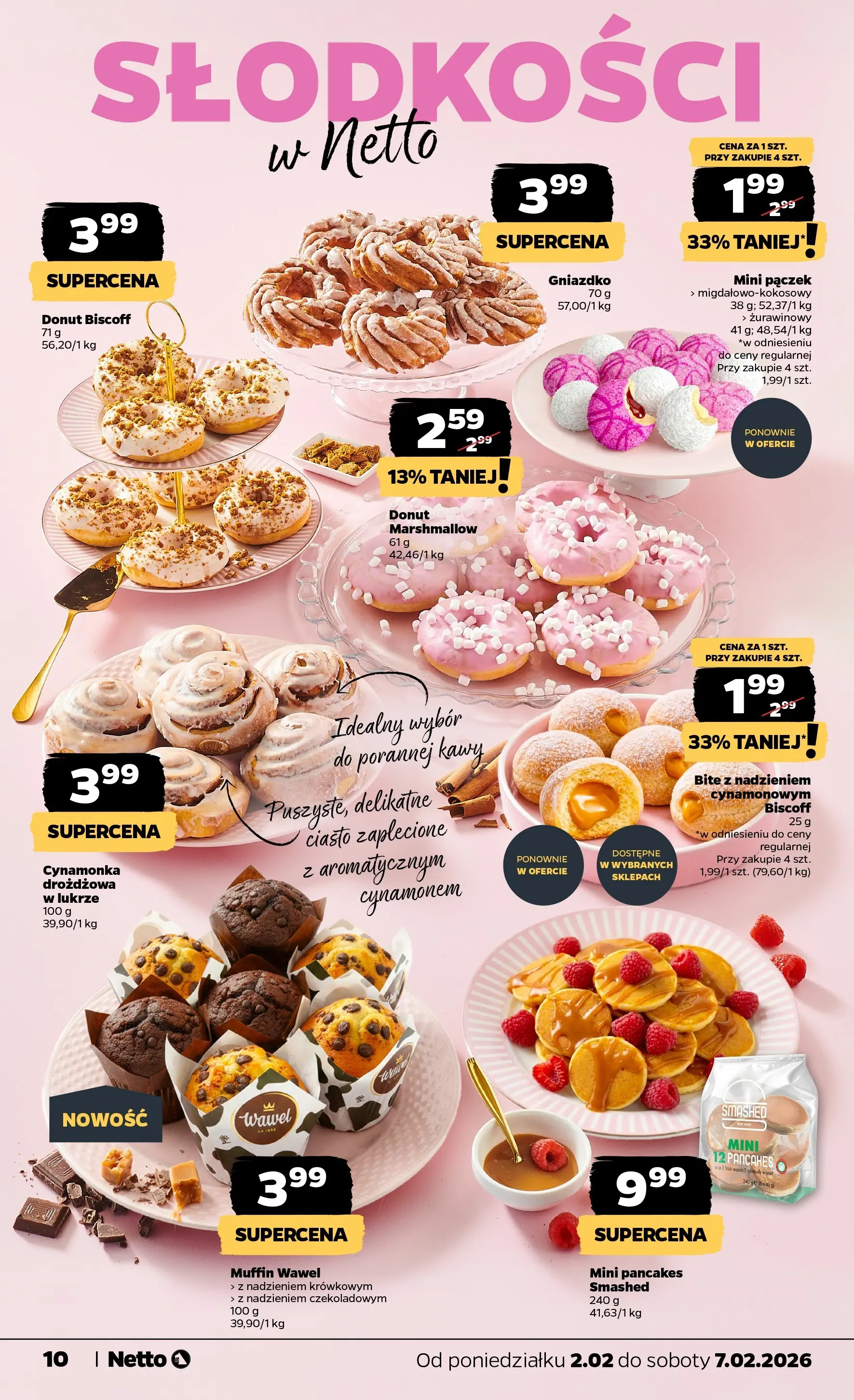 Netto - NETTO T06A ważne do 7.02.2026 od 01.02.2026 - Aktualne promocje | Strona: 10 | Produkty: Ciasto, Donut, Pancakes