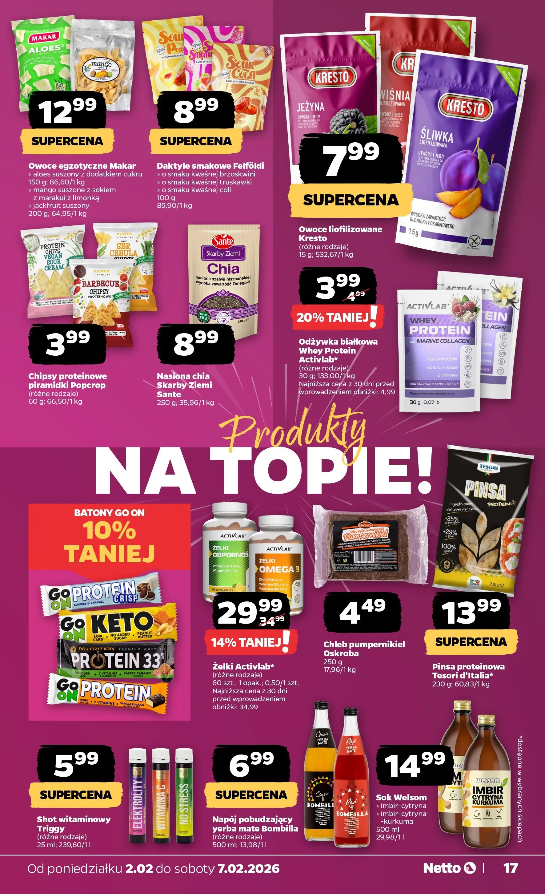Netto - NETTO T06A ważne do 7.02.2026 od 01.02.2026 - Aktualne promocje | Strona: 17 | Produkty: Daktyle, Nasiona, Chleb, Pinsa
