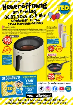 TEDi - TEDi Neueröffnung Warstein-Belecke ab 06.02.2026 gültig TEDi - TEDi Neueröffnung Warstein-Belecke ab 06.02.2026 gültig