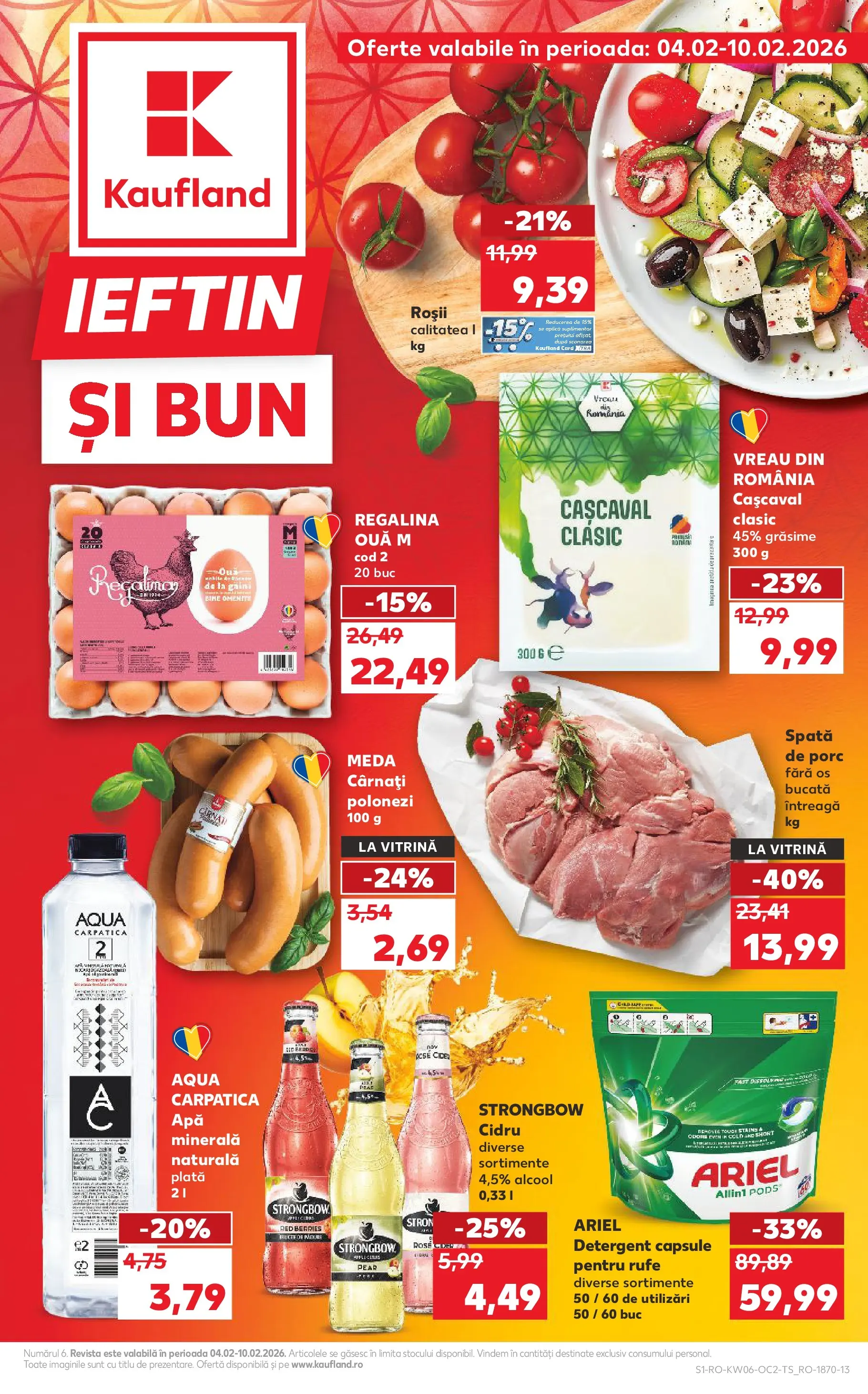 Catalog Kaufland - Alexandria 04.02.2026 - Revista si Oferta | Pagină: 1 | Produse: Yazı tahtası kalemi, Cașcaval, Ouă, Roșii