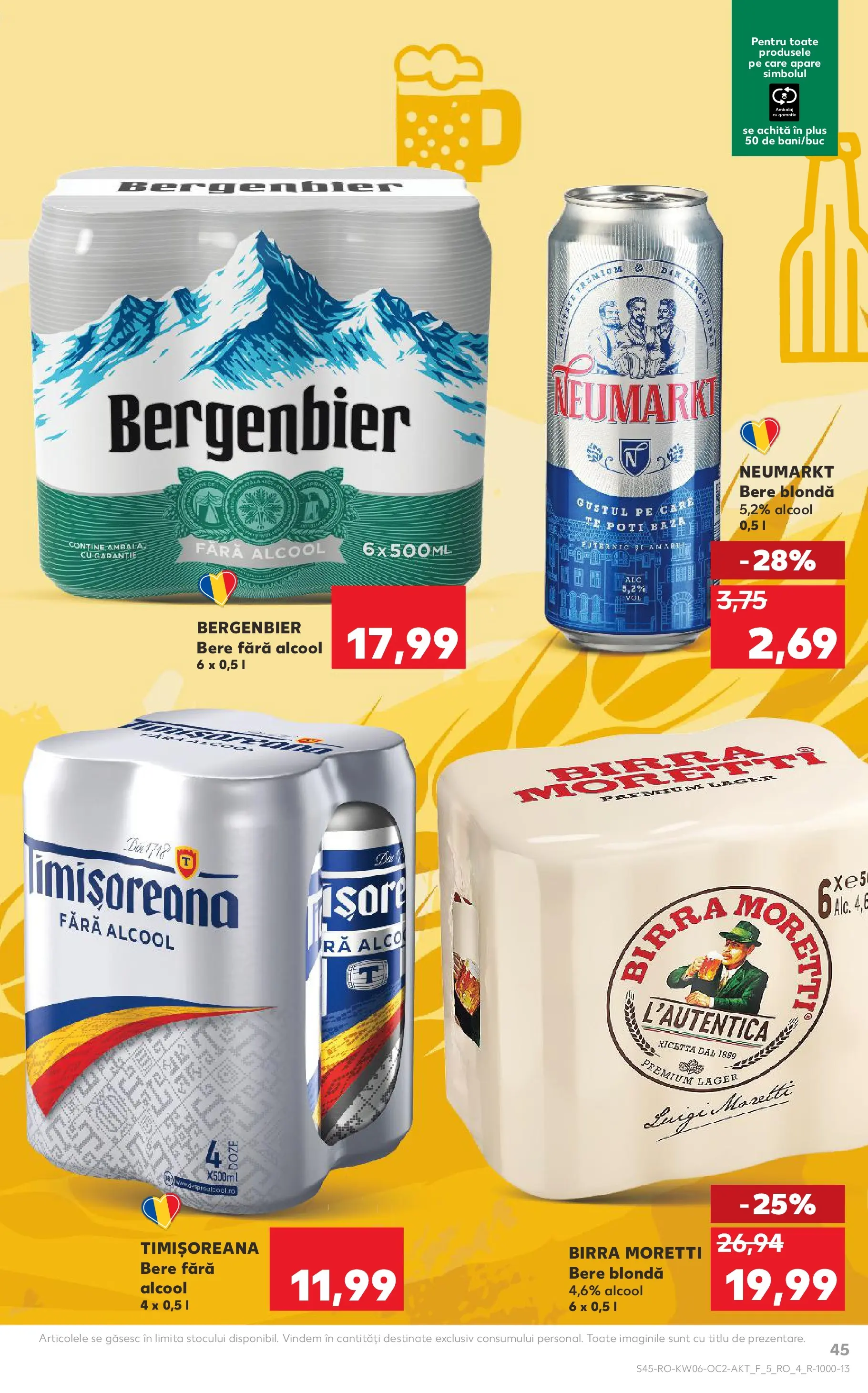 Catalog Kaufland - Arad 04.02.2026 - Revista si Oferta | Pagină: 45 | Produse: Bere, Plastik Kulübe