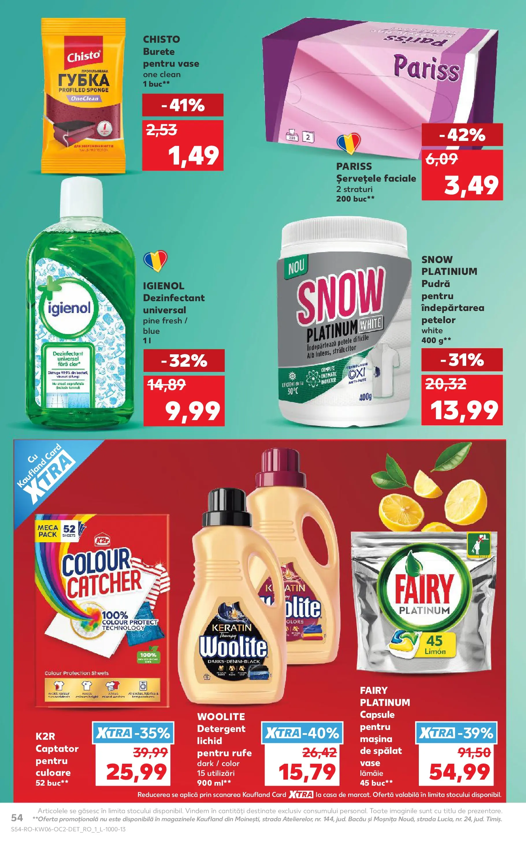 Catalog Kaufland - Arad 04.02.2026 - Revista si Oferta | Pagină: 54 | Produse: Pudră, Burete, Îndepărtarea petelor, Lămâie