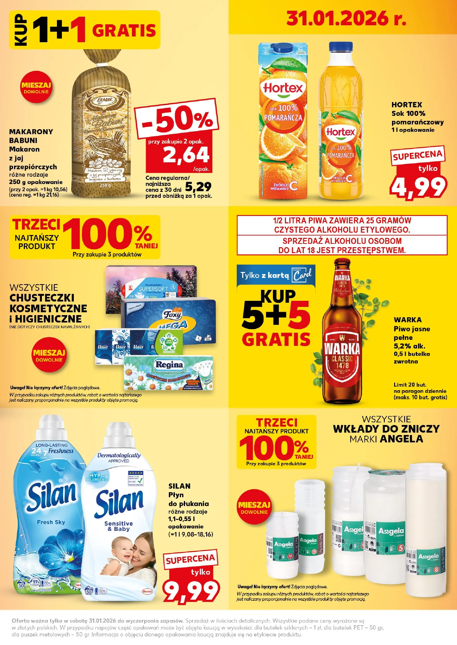 Kaufland gazetka - Super Sobota od 31.01.2026 - od jutra PDF | Strona: 3 | Produkty: Wkłady do zniczy, Kurkuma, Piwo, Makaron
