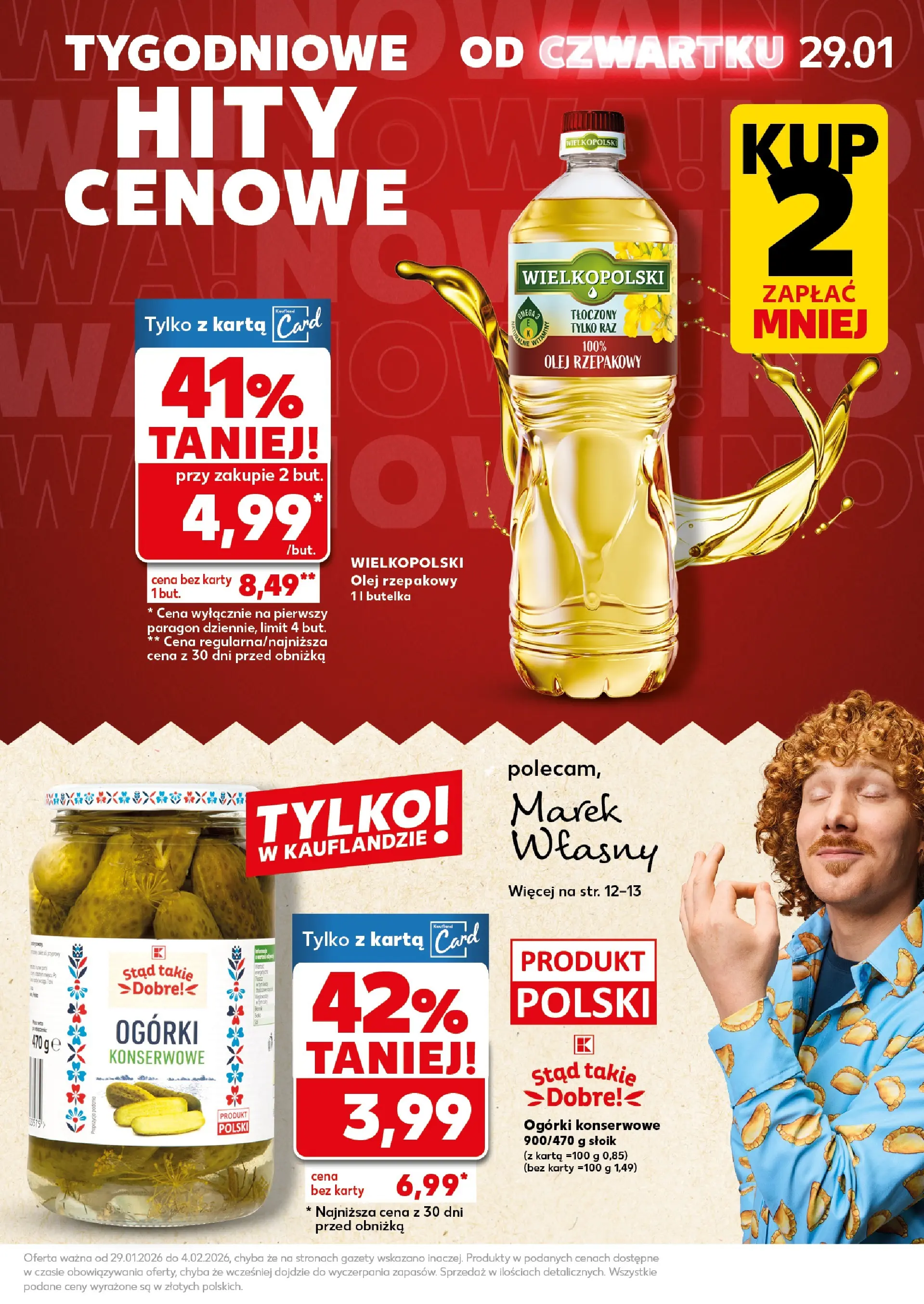 Kaufland gazetka - Super Sobota od 31.01.2026 - od jutra PDF | Strona: 5 | Produkty: Karta, Olej rzepakowy, Olej, Ogórki