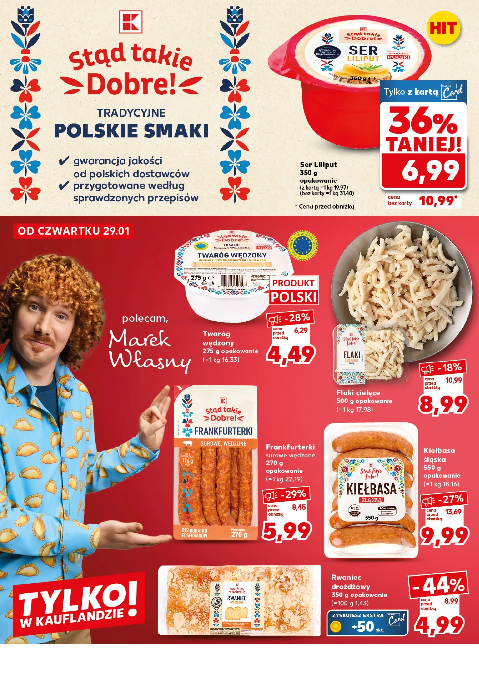 Kaufland gazetka - Super Sobota od 31.01.2026 - od jutra PDF | Strona: 6 | Produkty: Kiełbasa, Karta, Frankfurterki, Twaróg wędzony