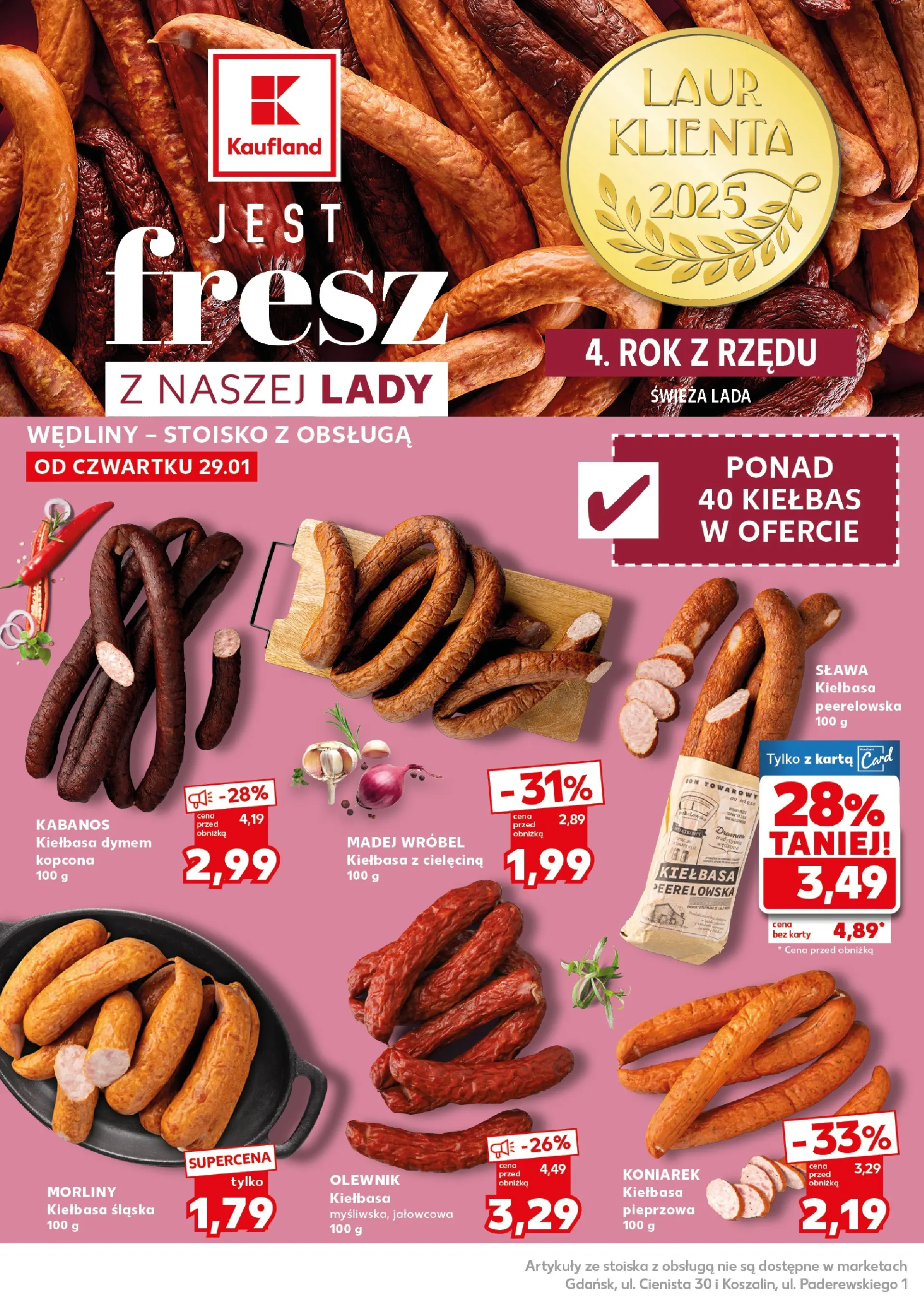 Kaufland gazetka - Super Sobota od 31.01.2026 - od jutra PDF | Strona: 12 | Produkty: Kiełbasa, Karta, Kiełbasa śląska, Wędliny
