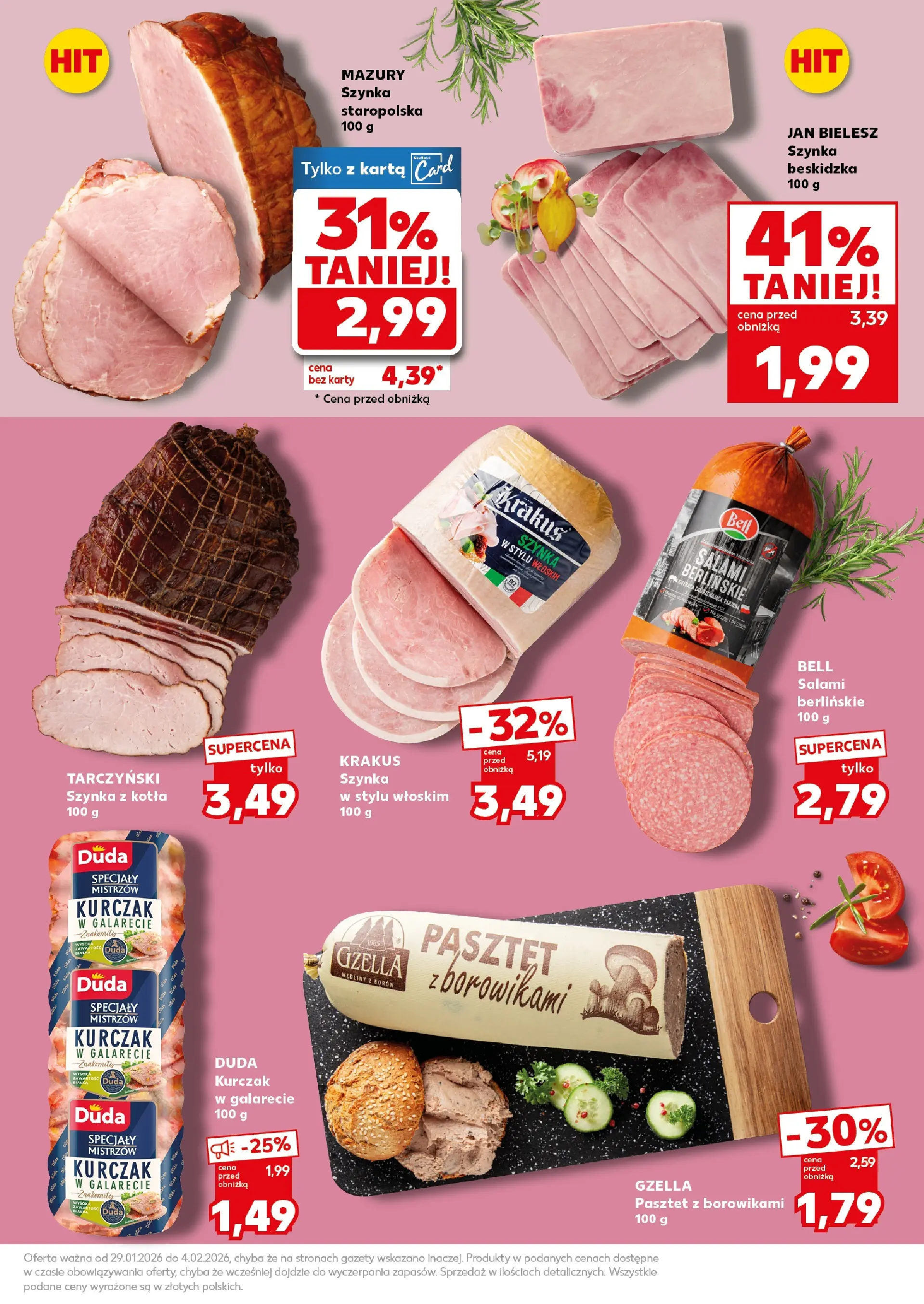 Kaufland gazetka - Super Sobota od 31.01.2026 - od jutra PDF | Strona: 13 | Produkty: Karta, Kurczak, Bell, Salami