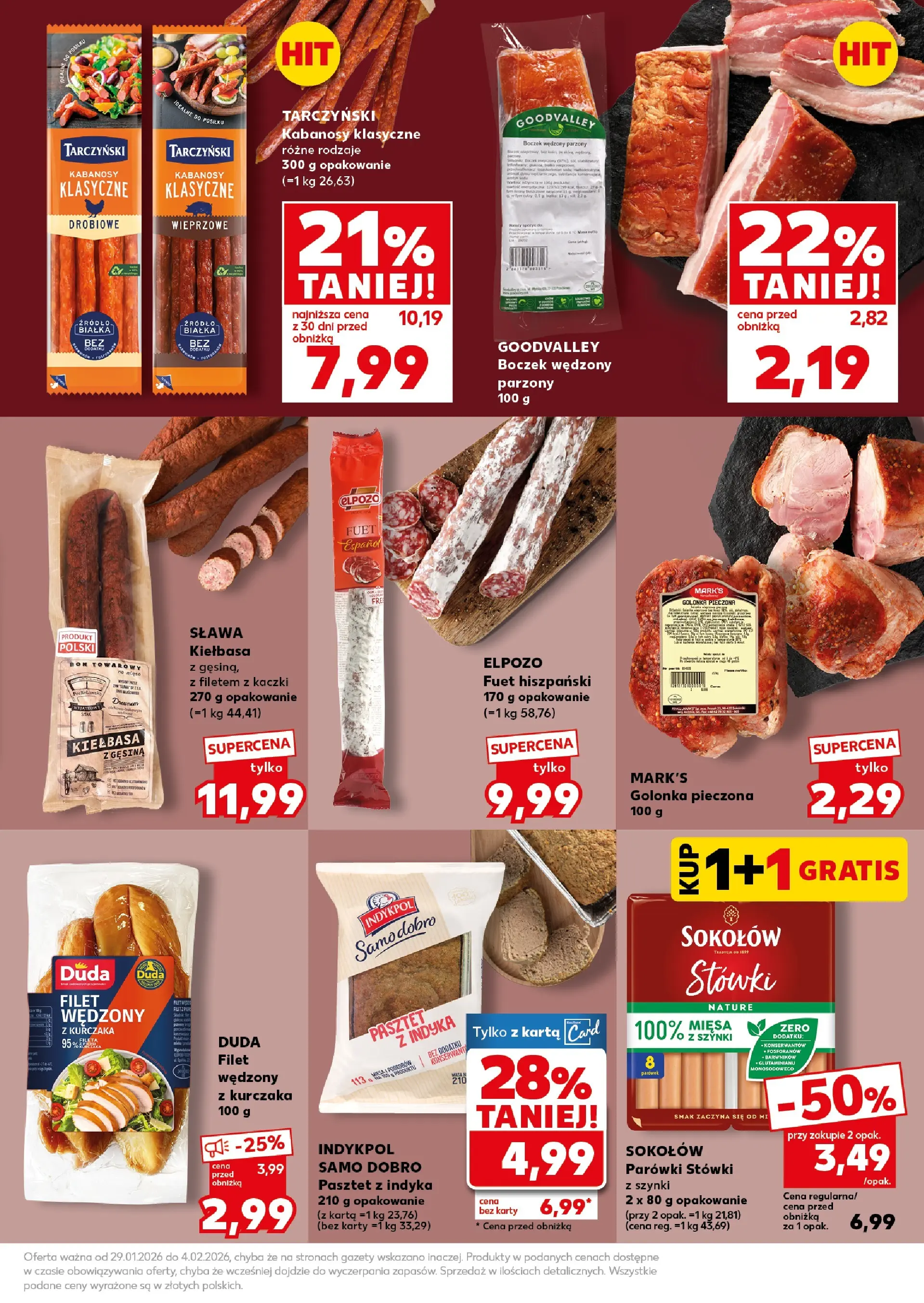 Kaufland gazetka - Super Sobota od 31.01.2026 - od jutra PDF | Strona: 17 | Produkty: Pasztet z indyka, Boczek wędzony parzony, Kabanosy, Boczek wędzony
