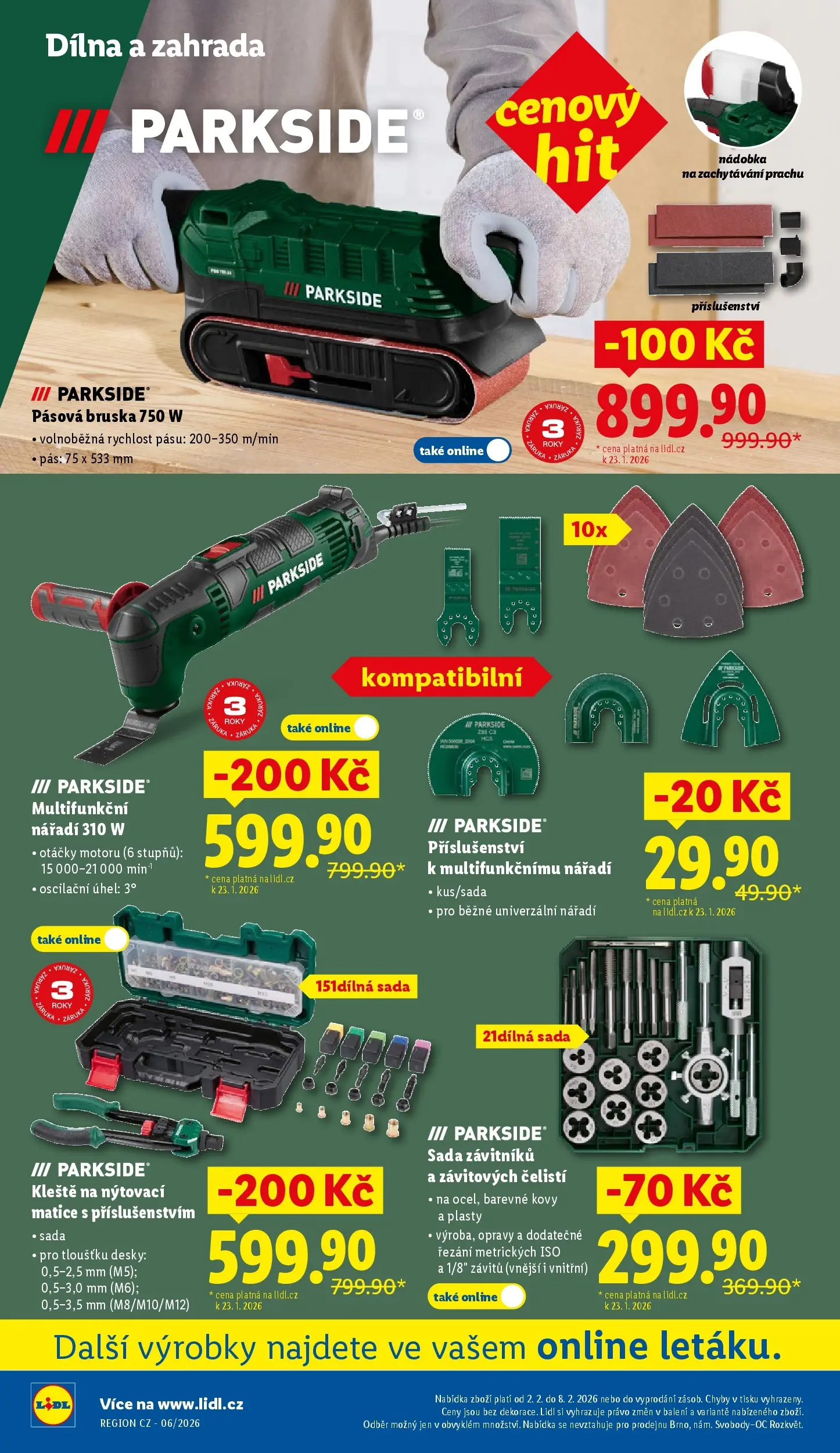 Lidl leták od 01.02.2026 - Nový akční leták | Strana: 36 | Produkty: Parkside, Bruska, Sada závitníků, Nářadí