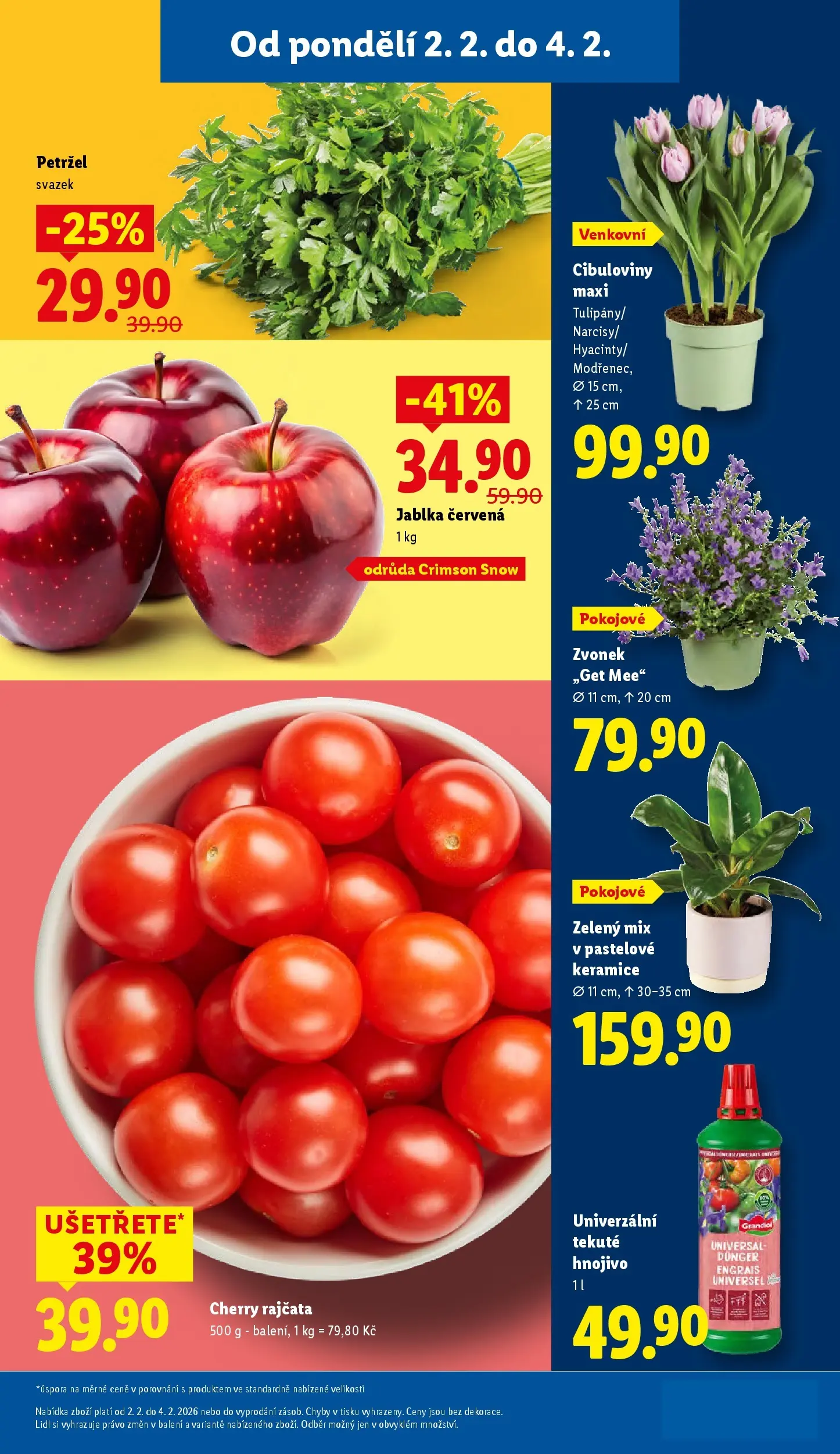 Lidl leták od 01.02.2026 - Nový akční leták | Strana: 13 | Produkty: Jablka, Cherry rajčata, Hnojivo, Zvonek