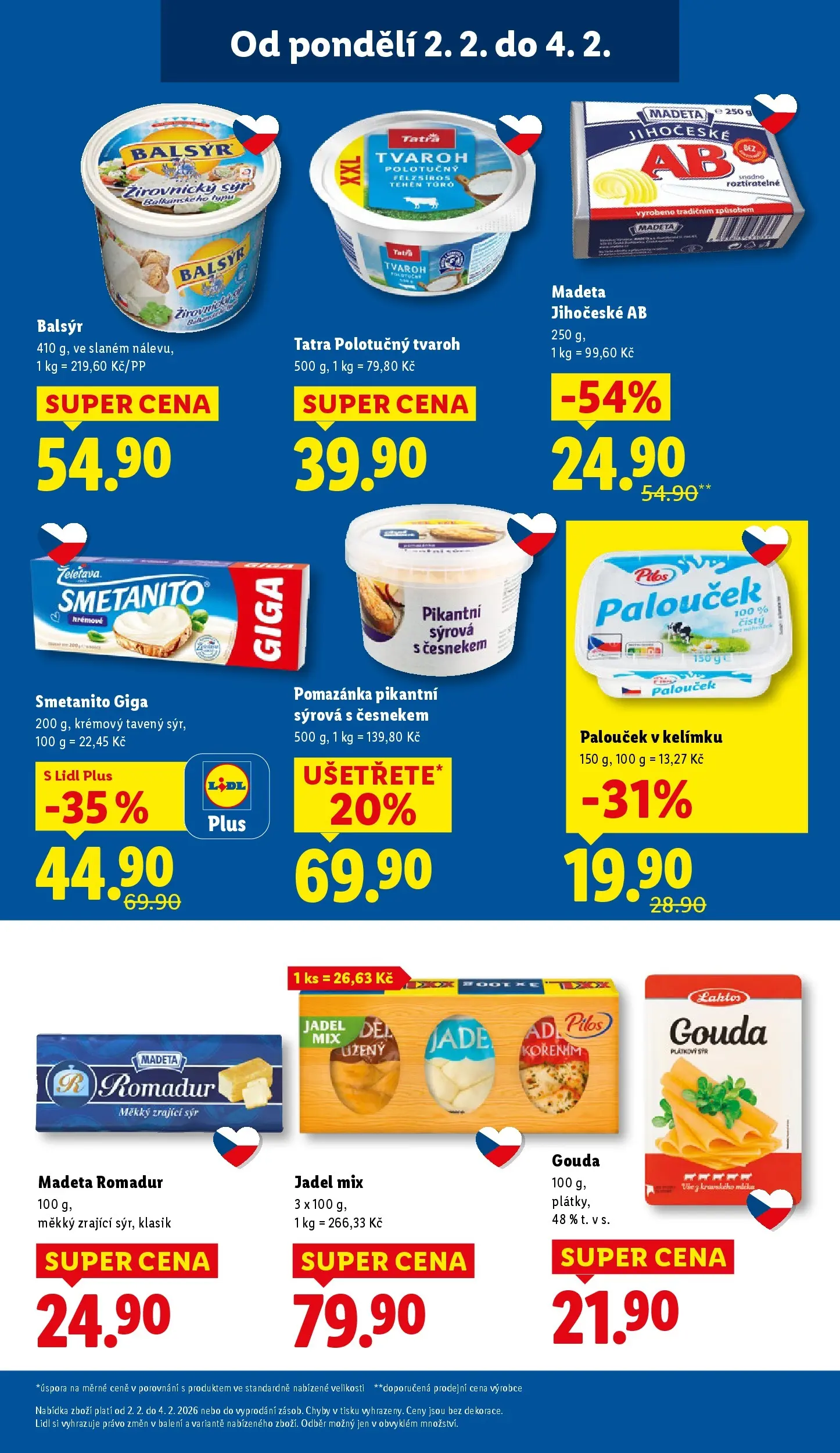 Lidl leták od 01.02.2026 - Nový akční leták | Strana: 19 | Produkty: Tavený sýr, Gouda, Sýr, Pomazánka