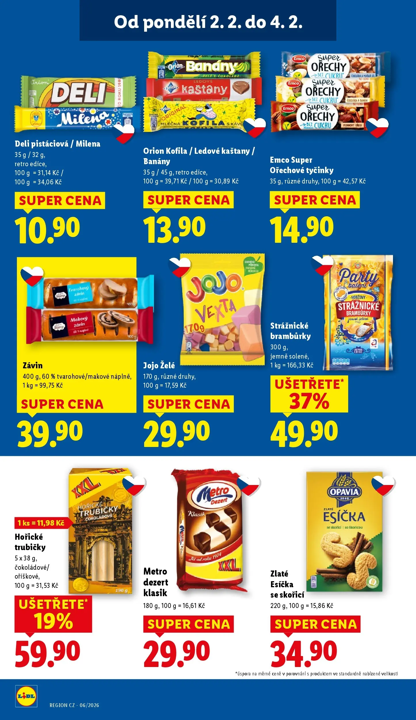 Lidl leták od 01.02.2026 - Nový akční leták | Strana: 22 | Produkty: Strážnické brambůrky, Makový závin, Bramburky, Ledové kaštany