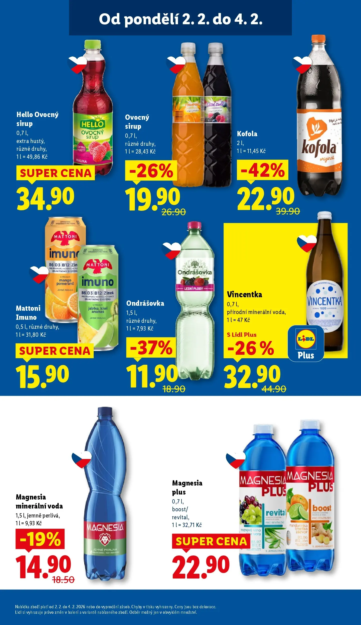 Lidl leták od 01.02.2026 - Nový akční leták | Strana: 23 | Produkty: Mango, Ondrášovka, Kofola, Minerální voda