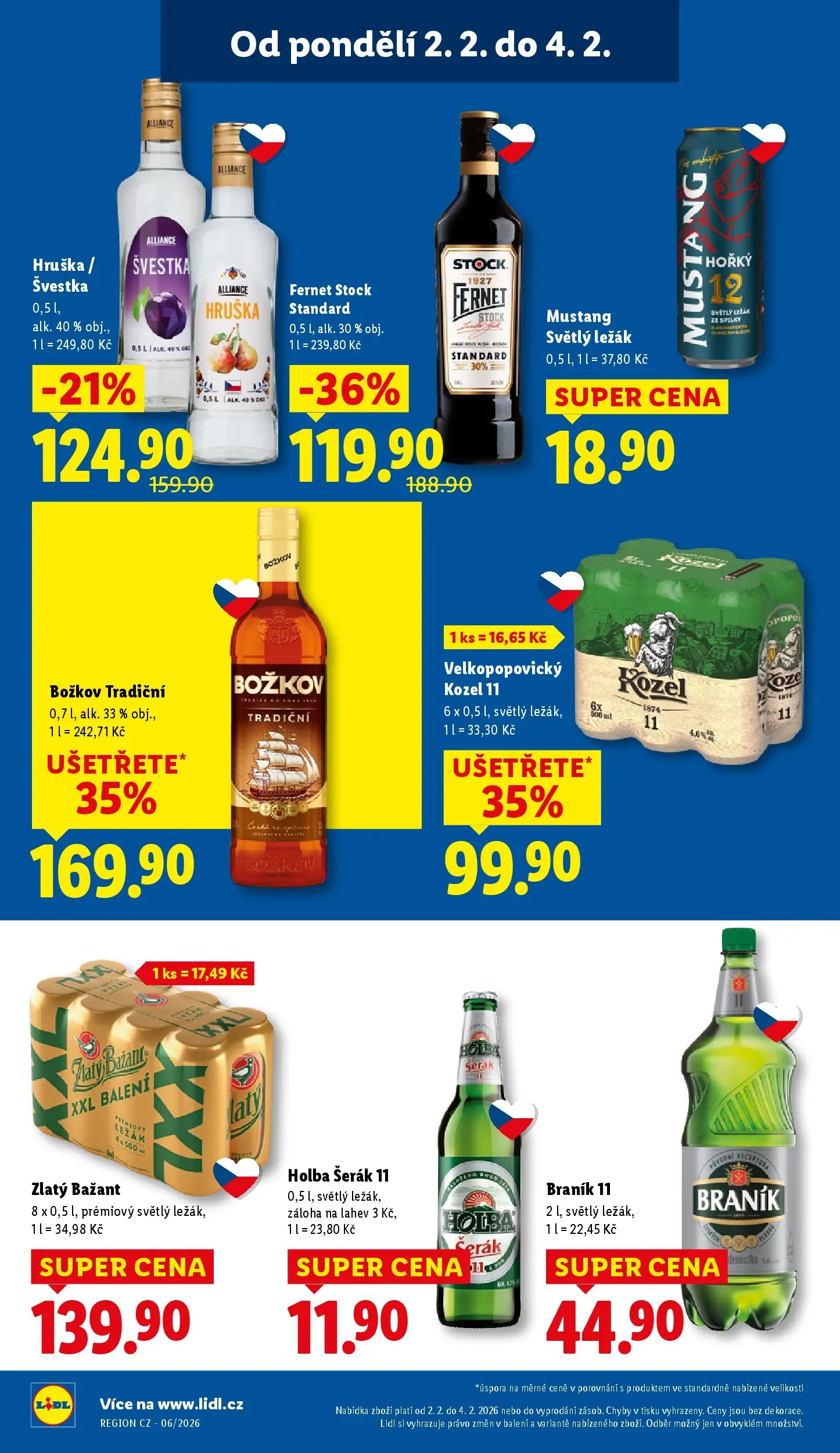 Lidl leták od 01.02.2026 - Nový akční leták | Strana: 24 | Produkty: Kozel, Šerák, Holba šerák 11, Láhev