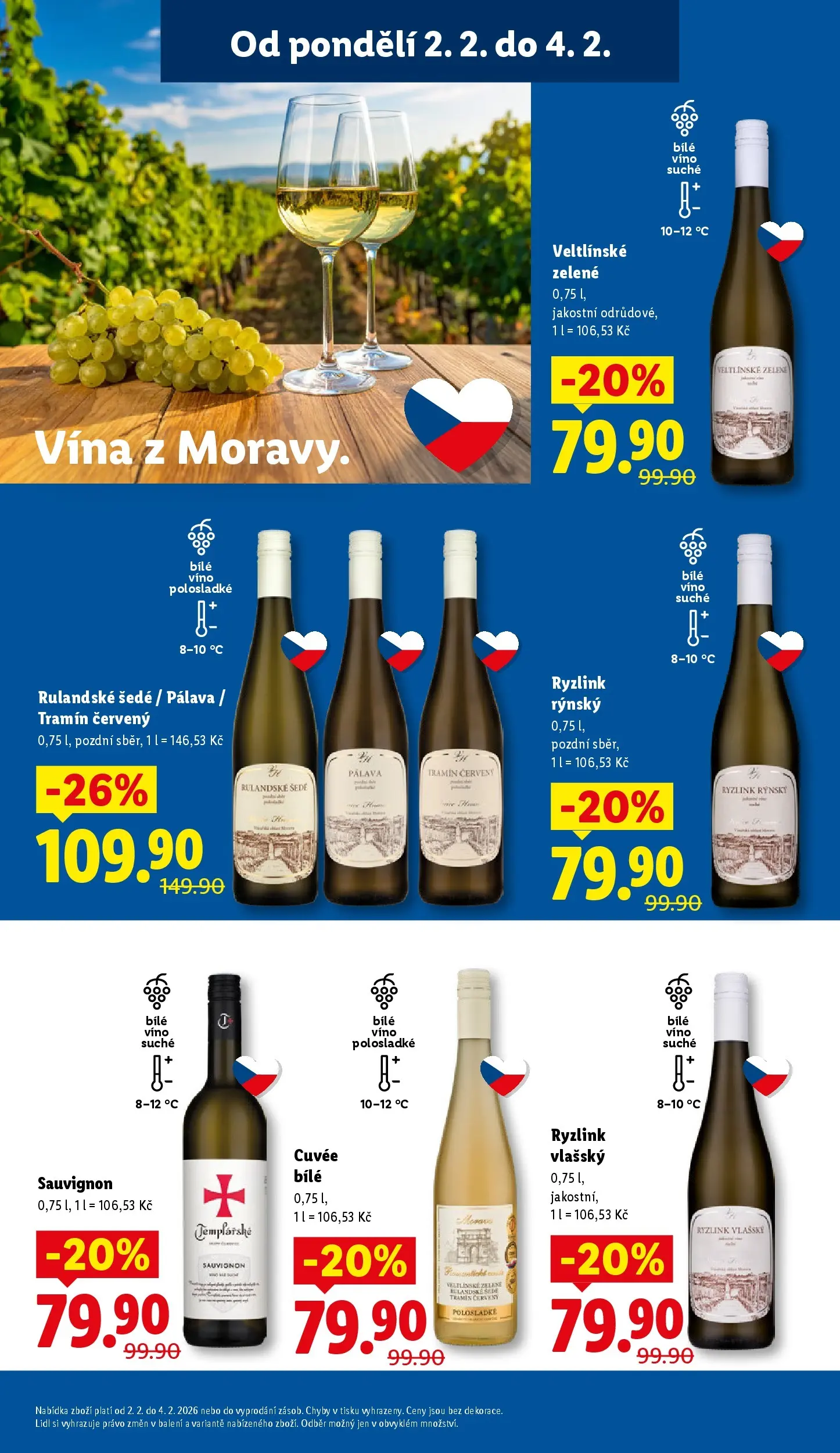 Lidl leták od 01.02.2026 - Nový akční leták | Strana: 25 | Produkty: Bílé víno, Víno, Polosladké víno, Tramín červený