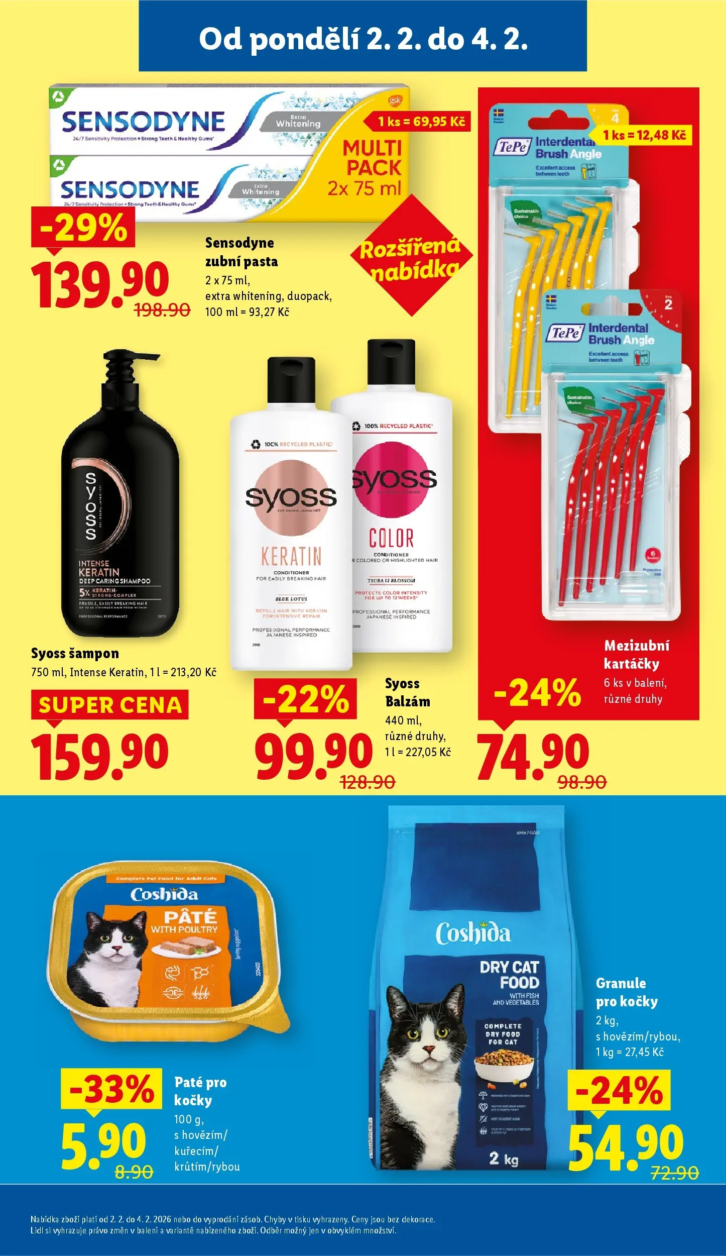 Lidl leták od 01.02.2026 - Nový akční leták | Strana: 29 | Produkty: Syoss, Zubní pasta, Granule, Mezizubní kartáčky