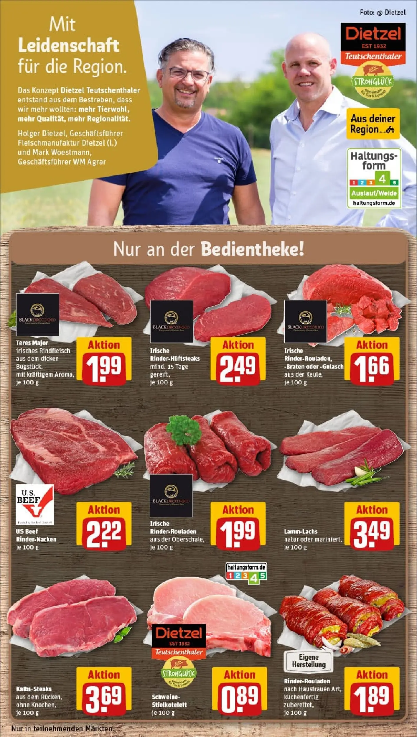 REWE Prospekt ab 01.02.2026 zum Blättern » Angebote | Seite: 12 | Produkte: Rinderrouladen, Gulasch, Rindfleisch, Steak