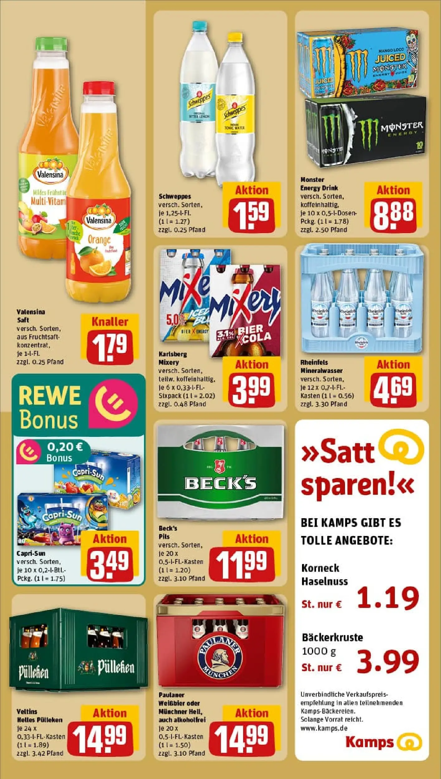 REWE Prospekt ab 02.02.2026 zum Blättern » Angebote | Seite: 22 | Produkte: Weißbier, Monster, Paulaner, Veltins