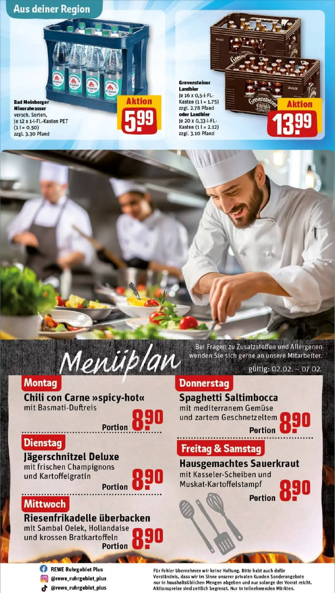 REWE Prospekt ab 02.02.2026 zum Blättern » Angebote | Seite: 32 | Produkte: Bad, Mineralwasser, Gemüse, Chili