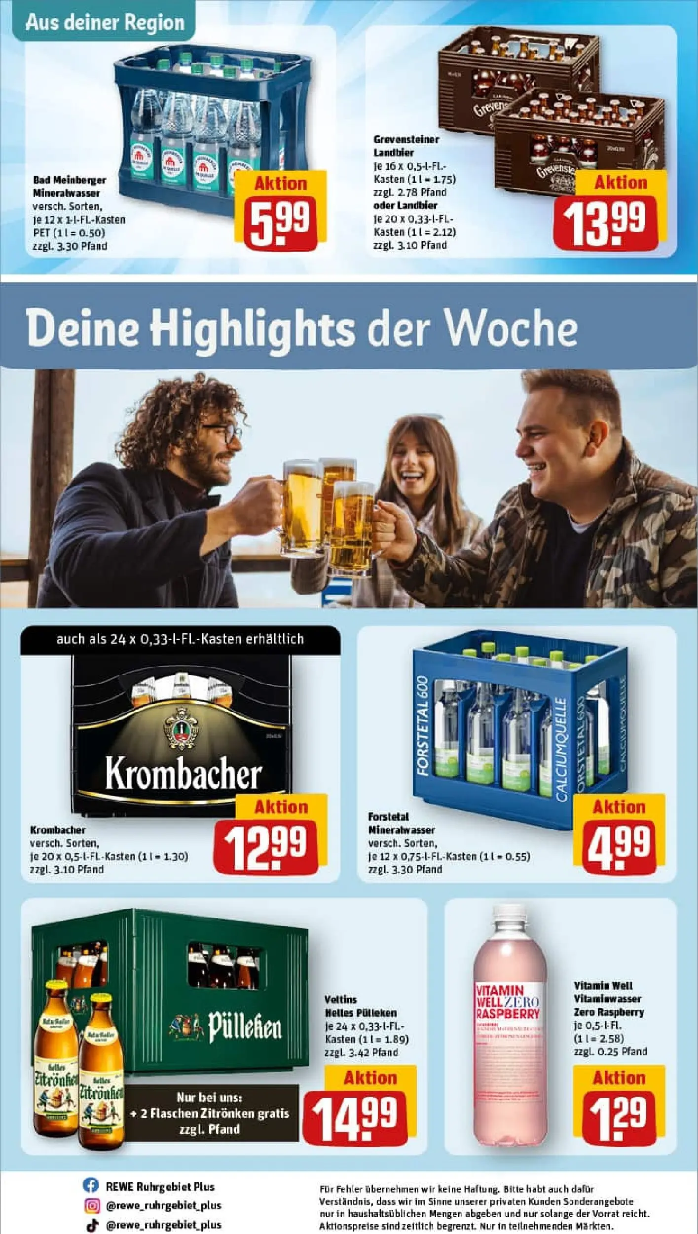 REWE Prospekt ab 02.02.2026 zum Blättern » Angebote | Seite: 32 | Produkte: Helles pulleken, Bad, Mineralwasser, Veltins