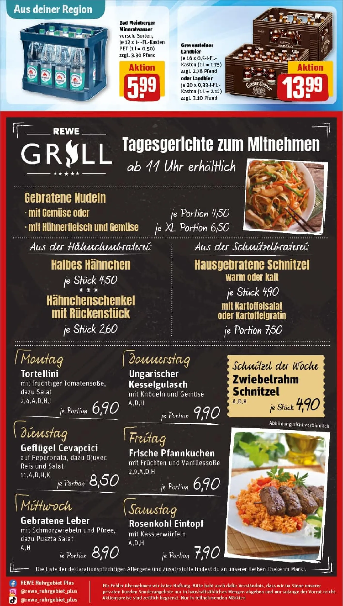REWE Prospekt ab 02.02.2026 zum Blättern » Angebote | Seite: 33 | Produkte: Schnitzel, Pasta, Reis, Salat