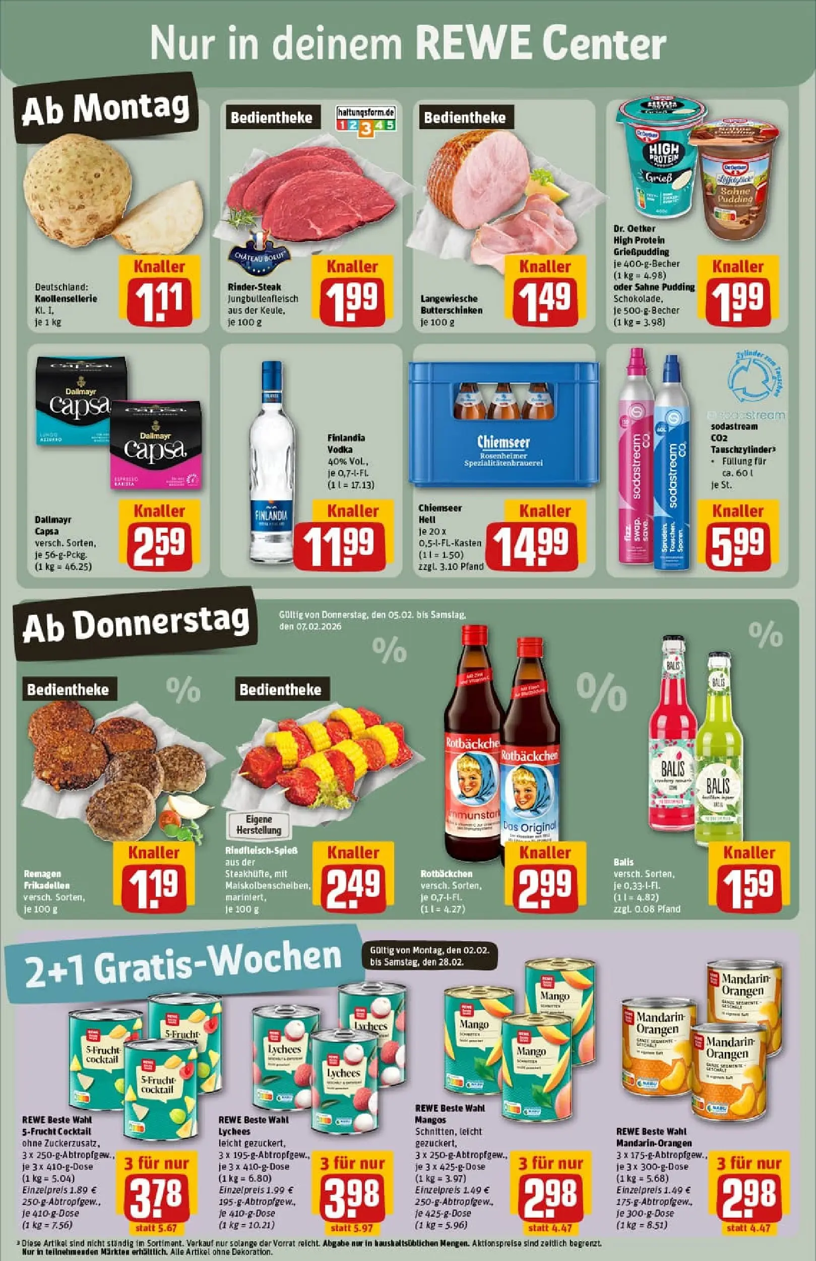 REWE Prospekt ab 02.02.2026 zum Blättern » Angebote | Seite: 5 | Produkte: Orangen, Pudding, Dallmayr, Mango