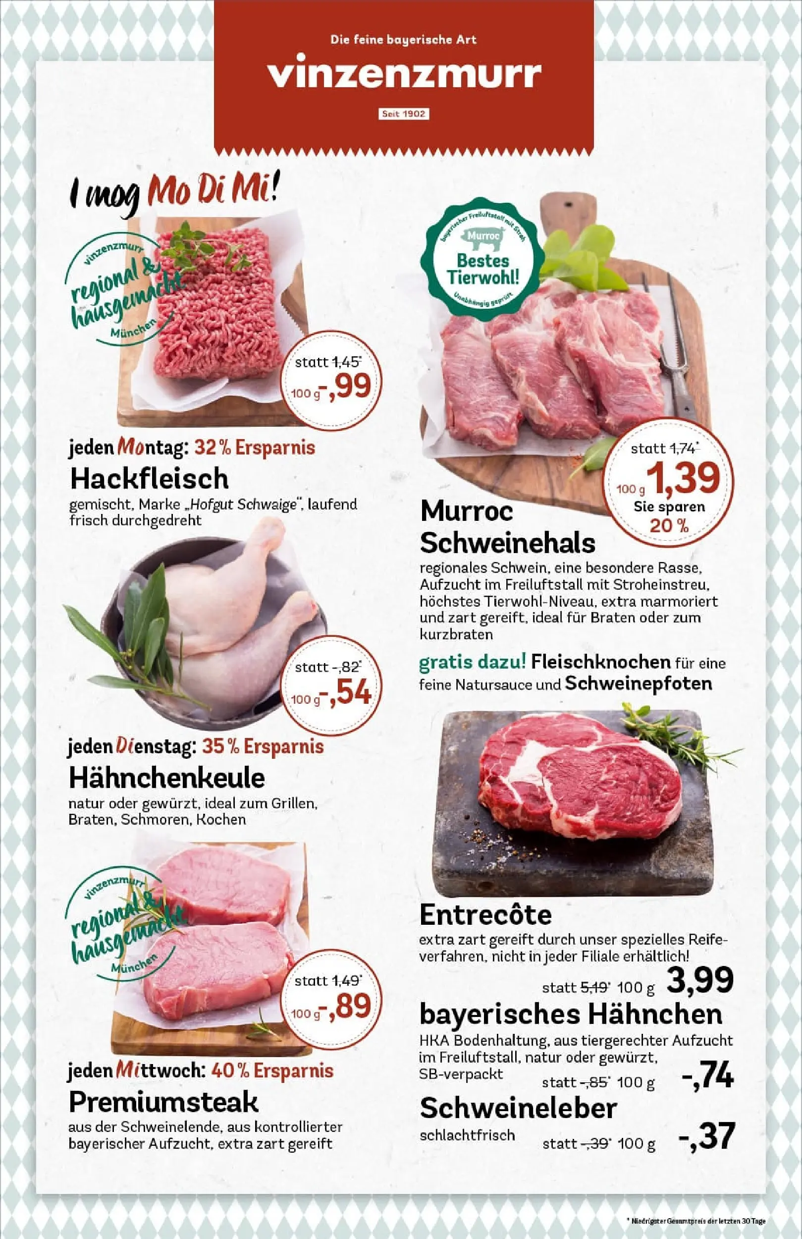 REWE Prospekt ab 02.02.2026 zum Blättern » Angebote | Seite: 10 | Produkte: Hahnchen, Entrecote, Steak, Hackfleisch