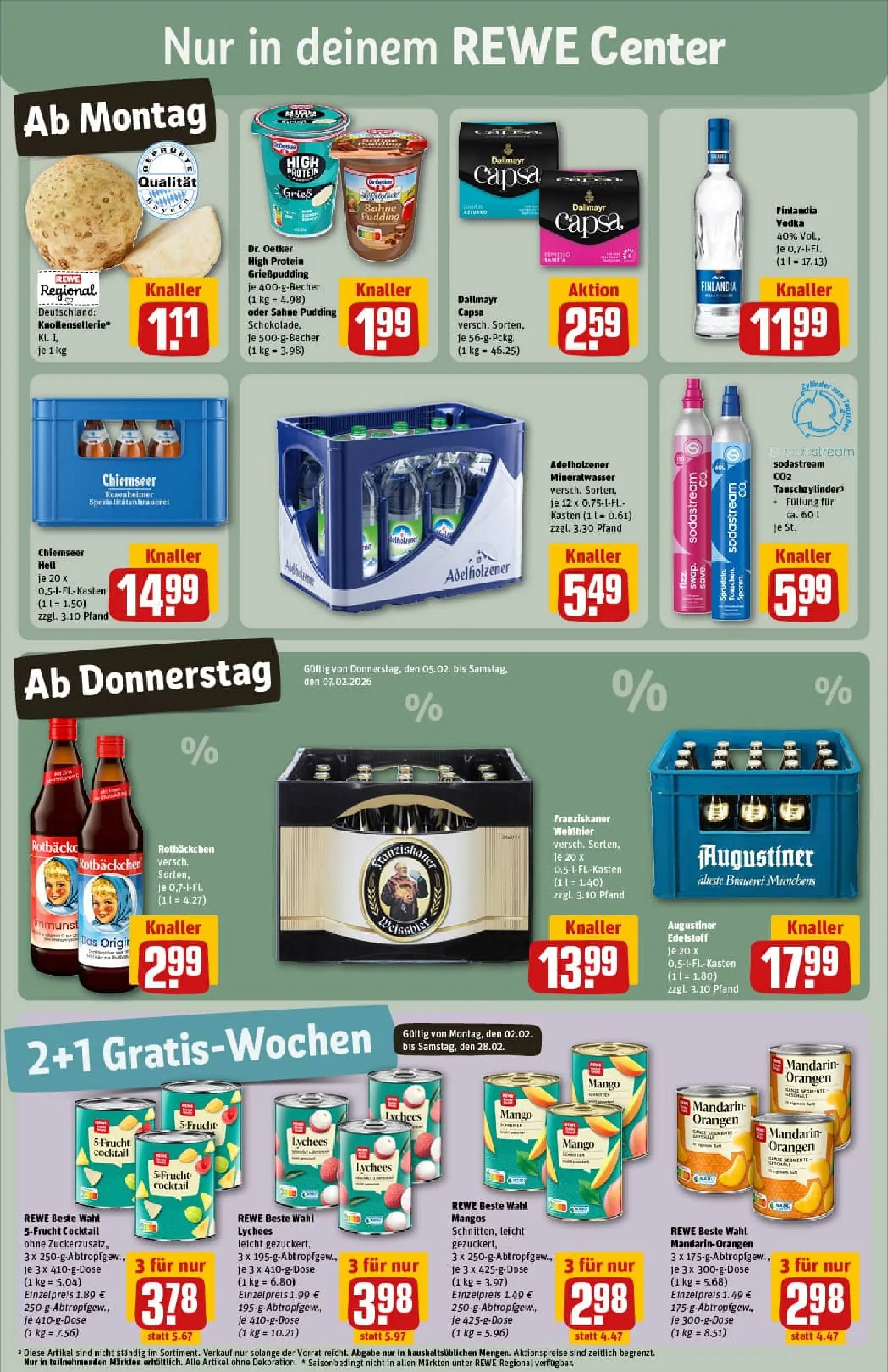 REWE Prospekt ab 02.02.2026 zum Blättern » Angebote | Seite: 5 | Produkte: Franziskaner, Pudding, Dallmayr, Dallmayr capsa