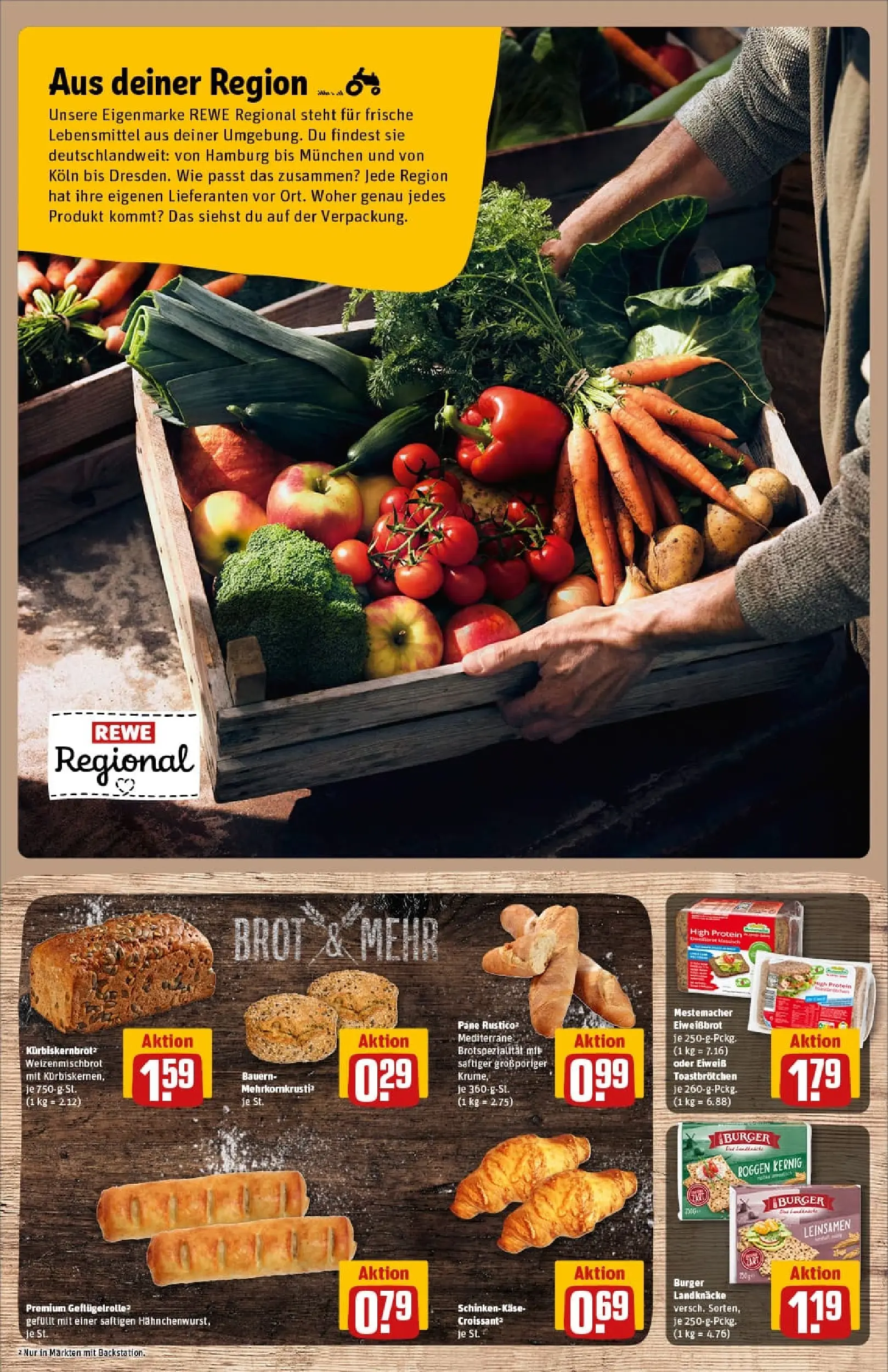REWE Prospekt ab 02.02.2026 zum Blättern » Angebote | Seite: 13 | Produkte: Pane, Burger, Croissant, Brot