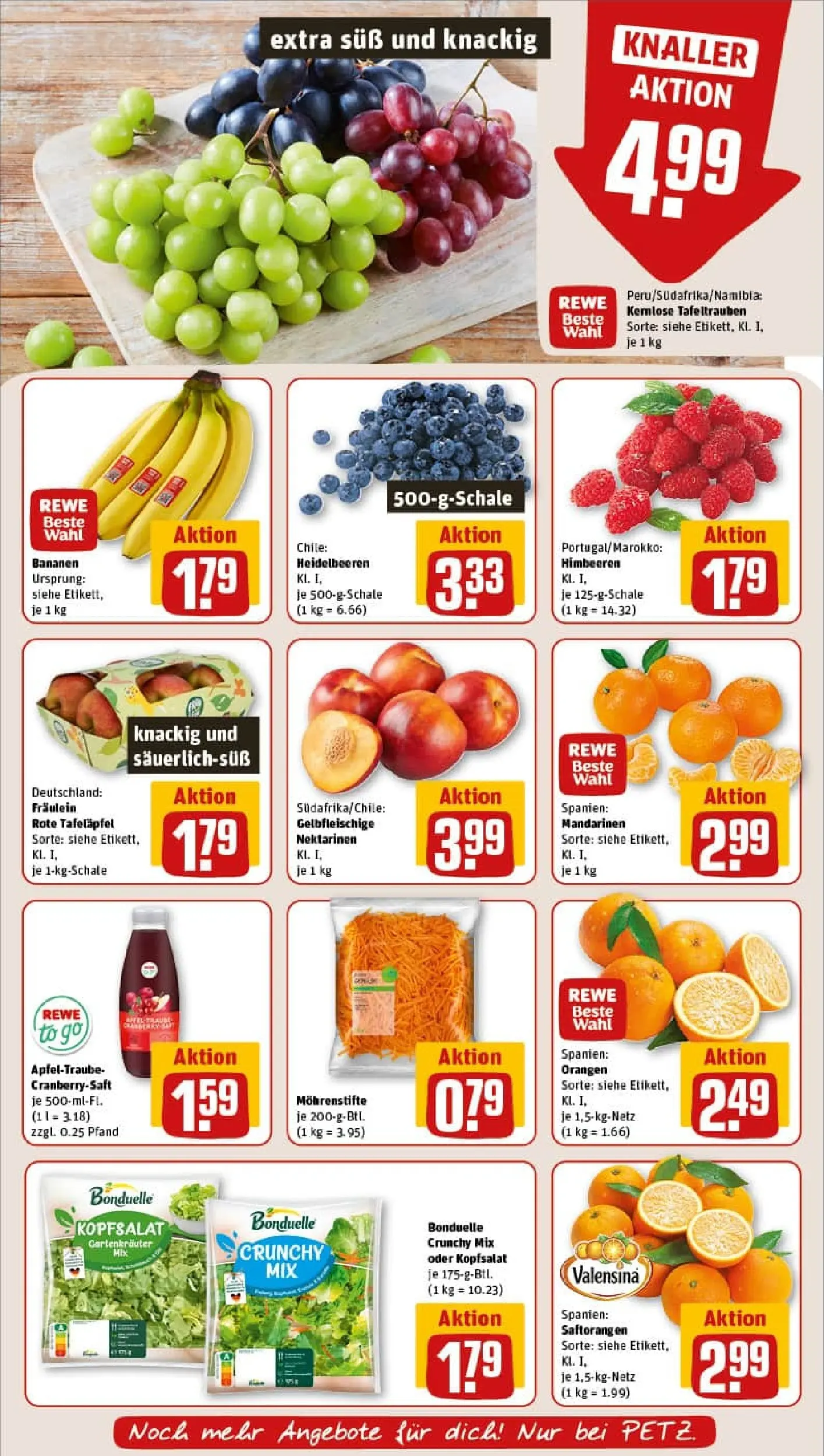 REWE Prospekt ab 01.02.2026 zum Blättern » Angebote | Seite: 8 | Produkte: Nektarinen, Bananen, Orangen, Heidelbeeren