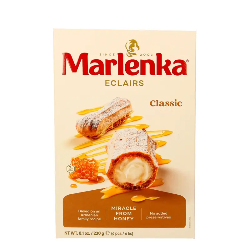 Brandteiggeb&auml;ck mit 63 % Cremef&uuml;llung und 2 % Honig, tiefgefroren