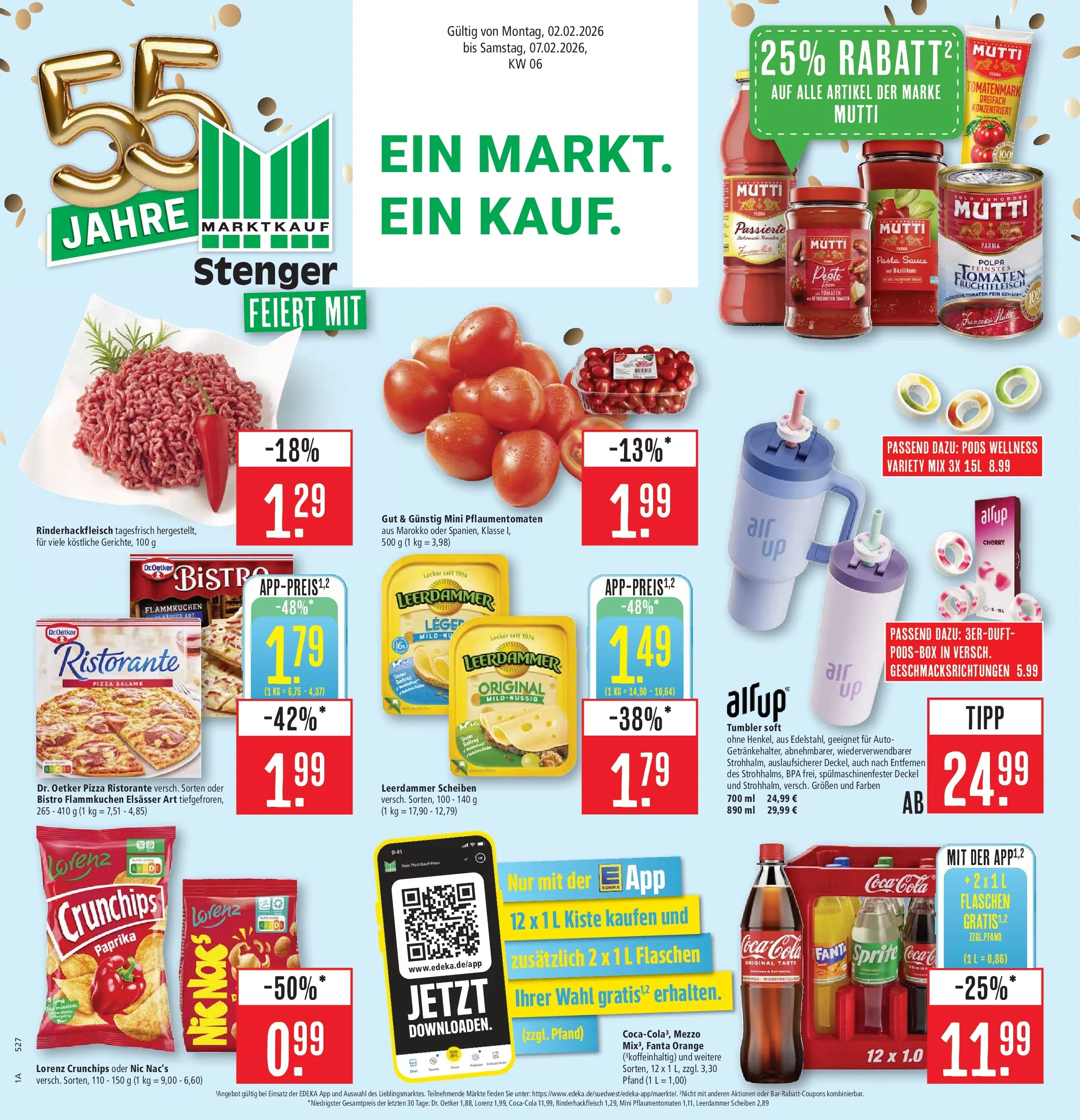 Marktkauf - Marktkauf: Wochenangebote (ab 02.02.2026) » Angebote online | Seite: 1 | Produkte: Coca cola, Sprite, Lorenz crunchips, Pizza