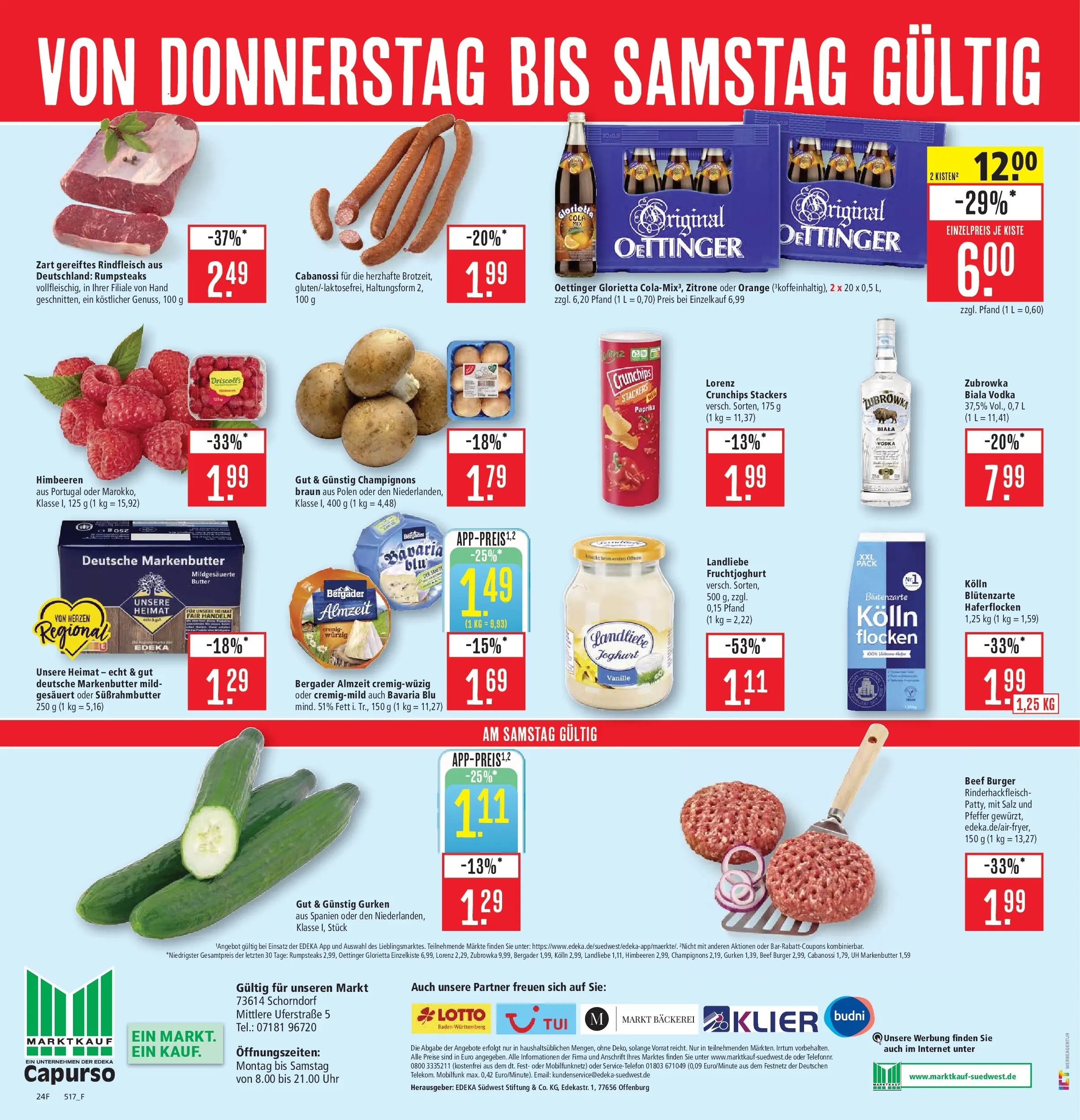 Marktkauf - Marktkauf: Wochenangebote (ab 02.02.2026) » Angebote online | Seite: 30 | Produkte: Himbeeren, Bäckerei, Paprika, Gurken
