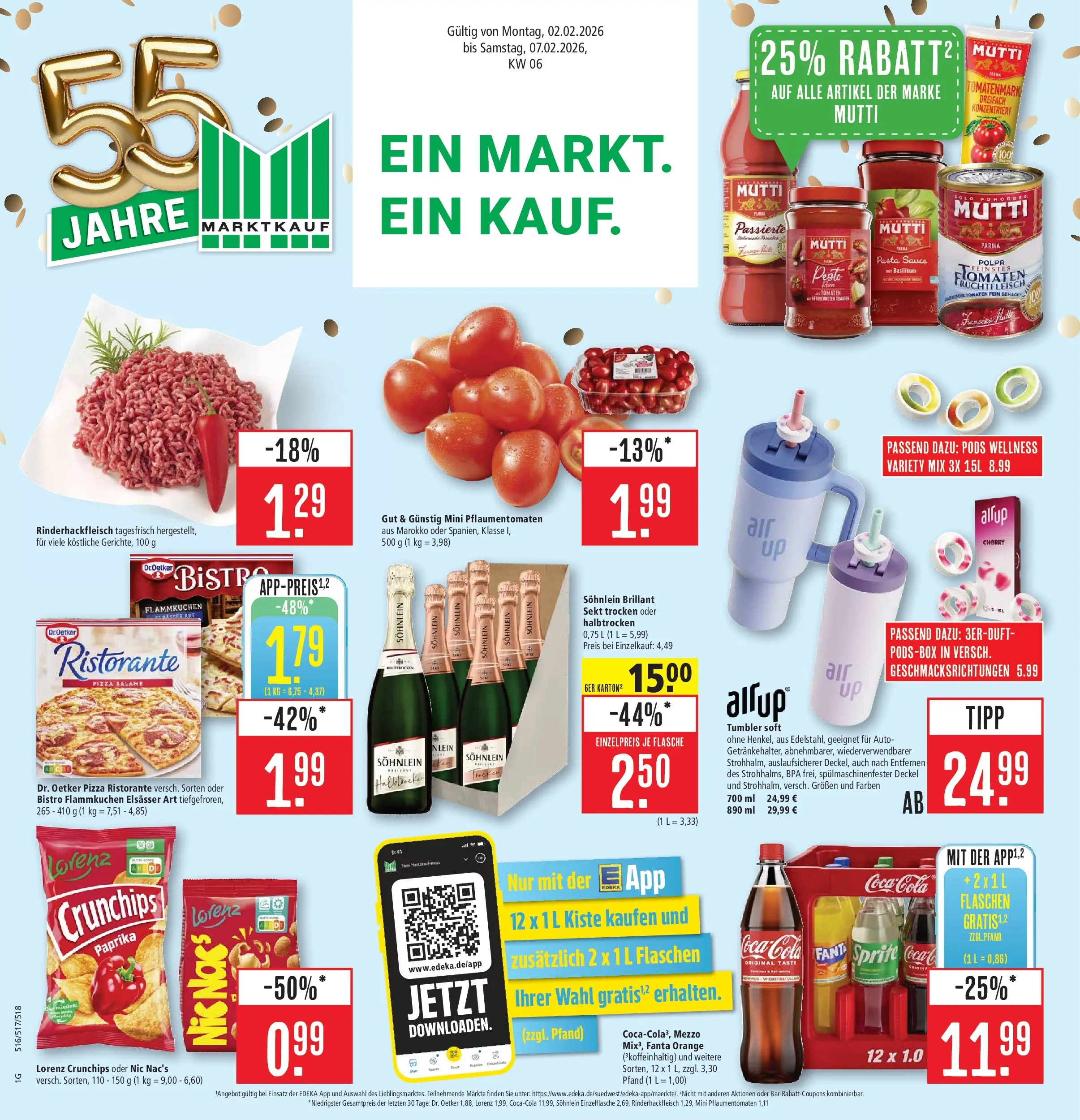 Marktkauf - Marktkauf: Wochenangebote (ab 02.02.2026) » Angebote online | Seite: 1 | Produkte: Coca cola, Cola, Sekt, Pasta