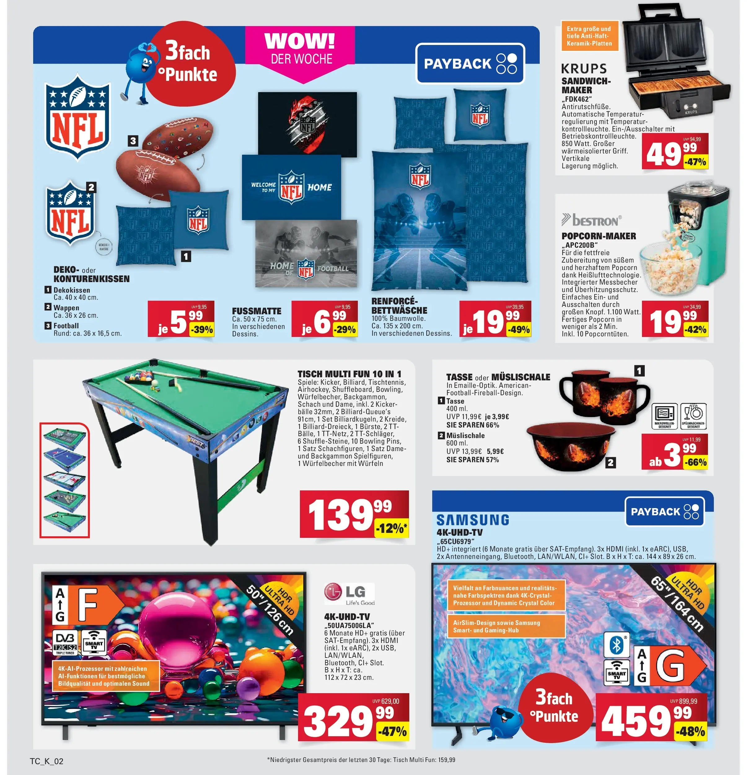 Marktkauf - Marktkauf: Wochenangebote (ab 02.02.2026) » Angebote online | Seite: 32 | Produkte: Tisch, Fußmatte, Samsung, Football
