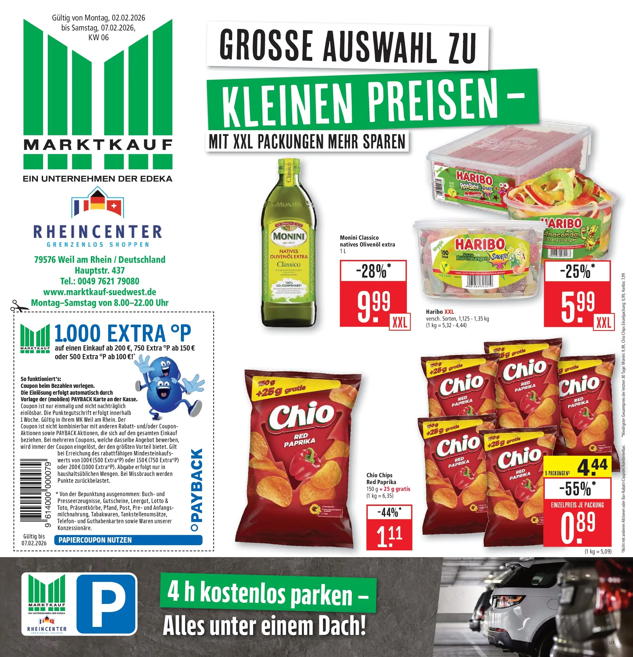 Marktkauf - Marktkauf: Wochenangebote (ab 02.02.2026) » Angebote online | Seite: 1 | Produkte: Haribo, Olivenol, Chips, Uhr