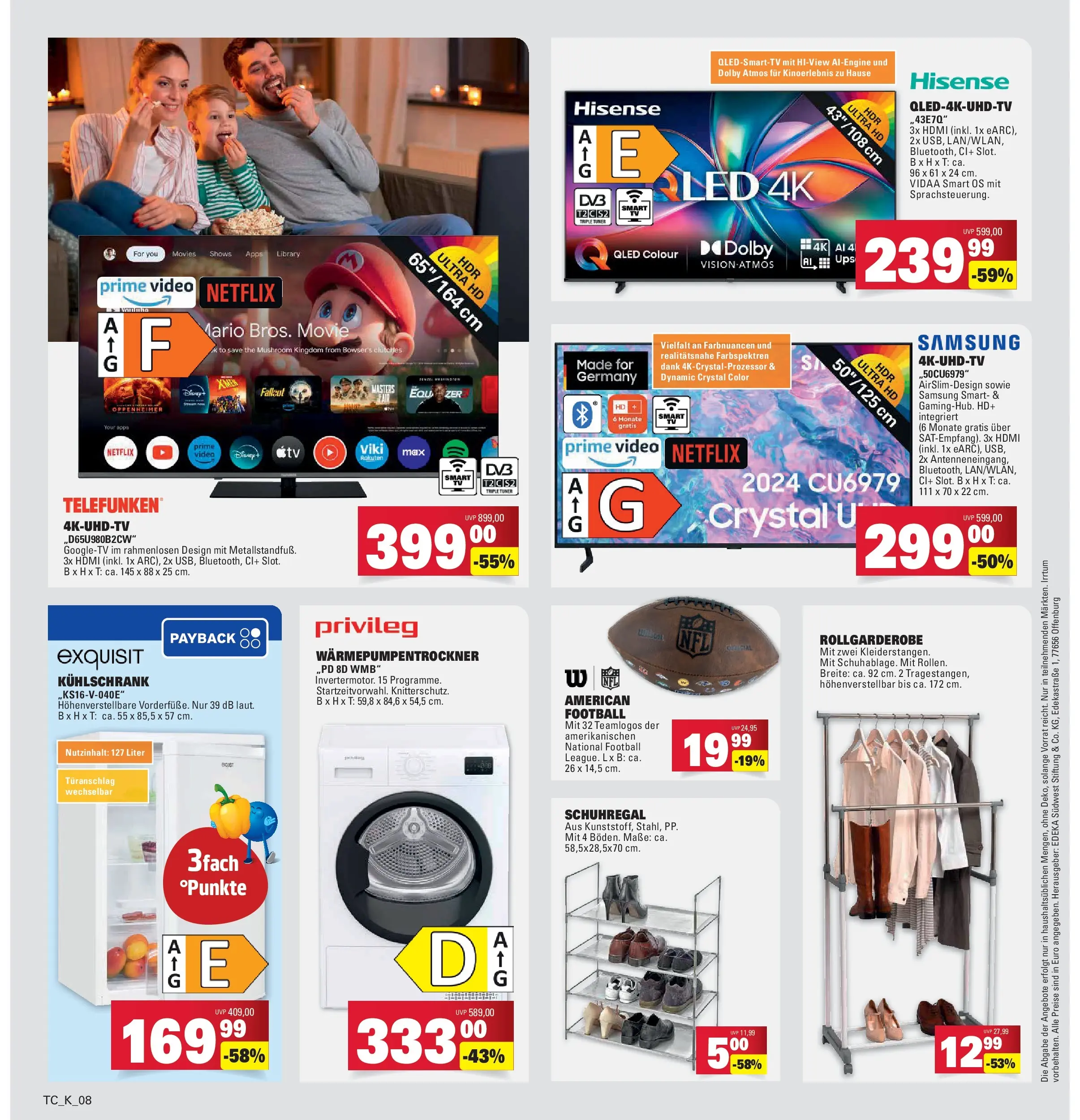 Marktkauf - Marktkauf: Wochenangebote (ab 02.02.2026) » Angebote online | Seite: 38 | Produkte: Hisense, Kühlschrank, Samsung, Football