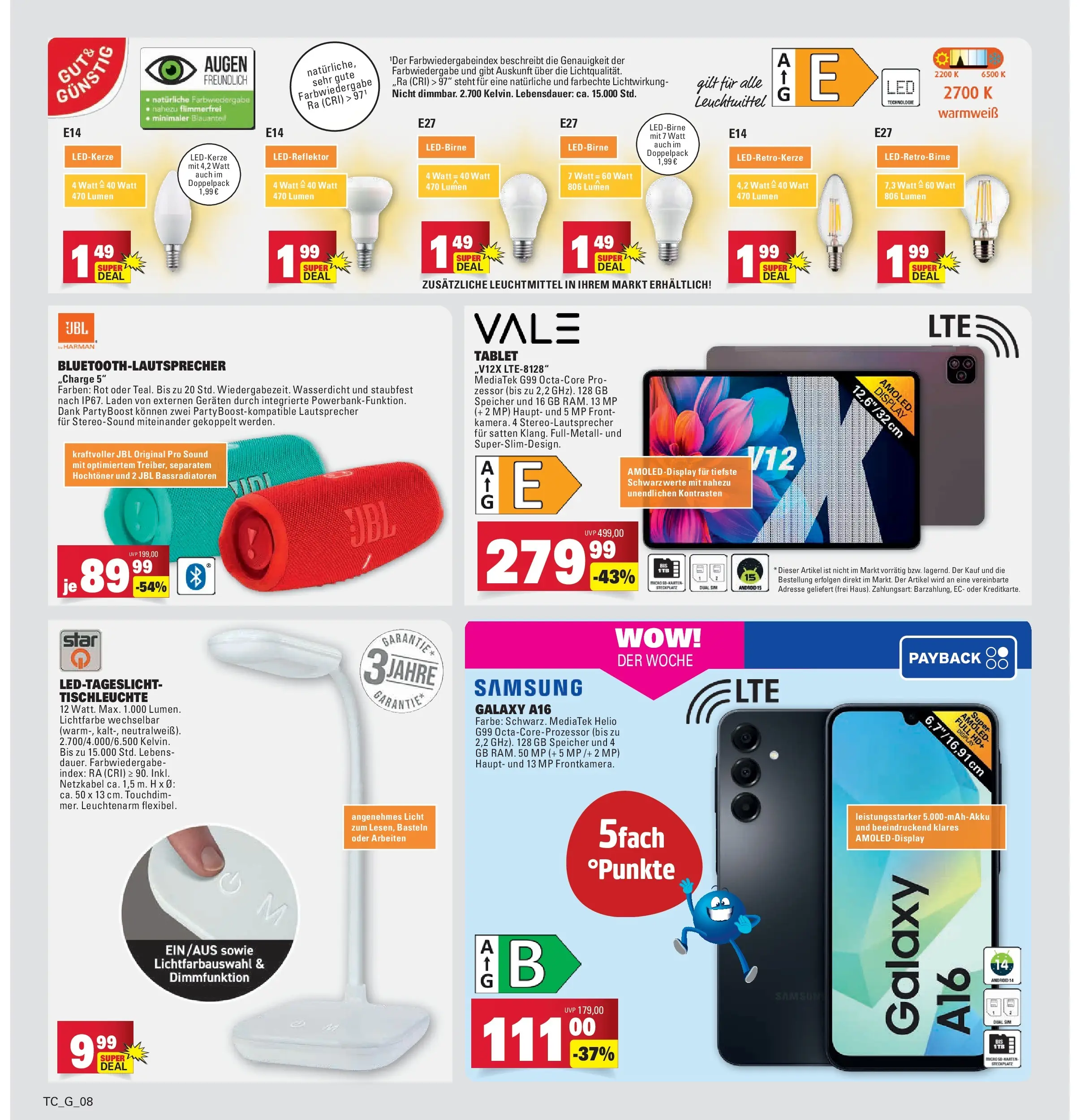 Marktkauf - Marktkauf: Wochenangebote (ab 02.02.2026) » Angebote online | Seite: 42 | Produkte: Lautsprecher, Samsung, Birne, Tablet