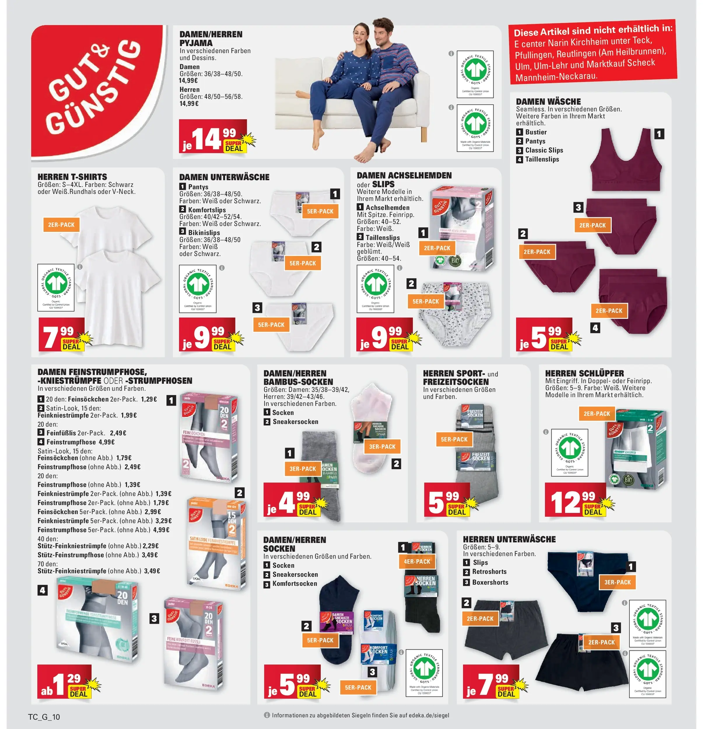 Marktkauf - Marktkauf: Wochenangebote (ab 02.02.2026) » Angebote online | Seite: 44 | Produkte: Kniestrümpfe, Unterwäsche, Socken, Pyjama